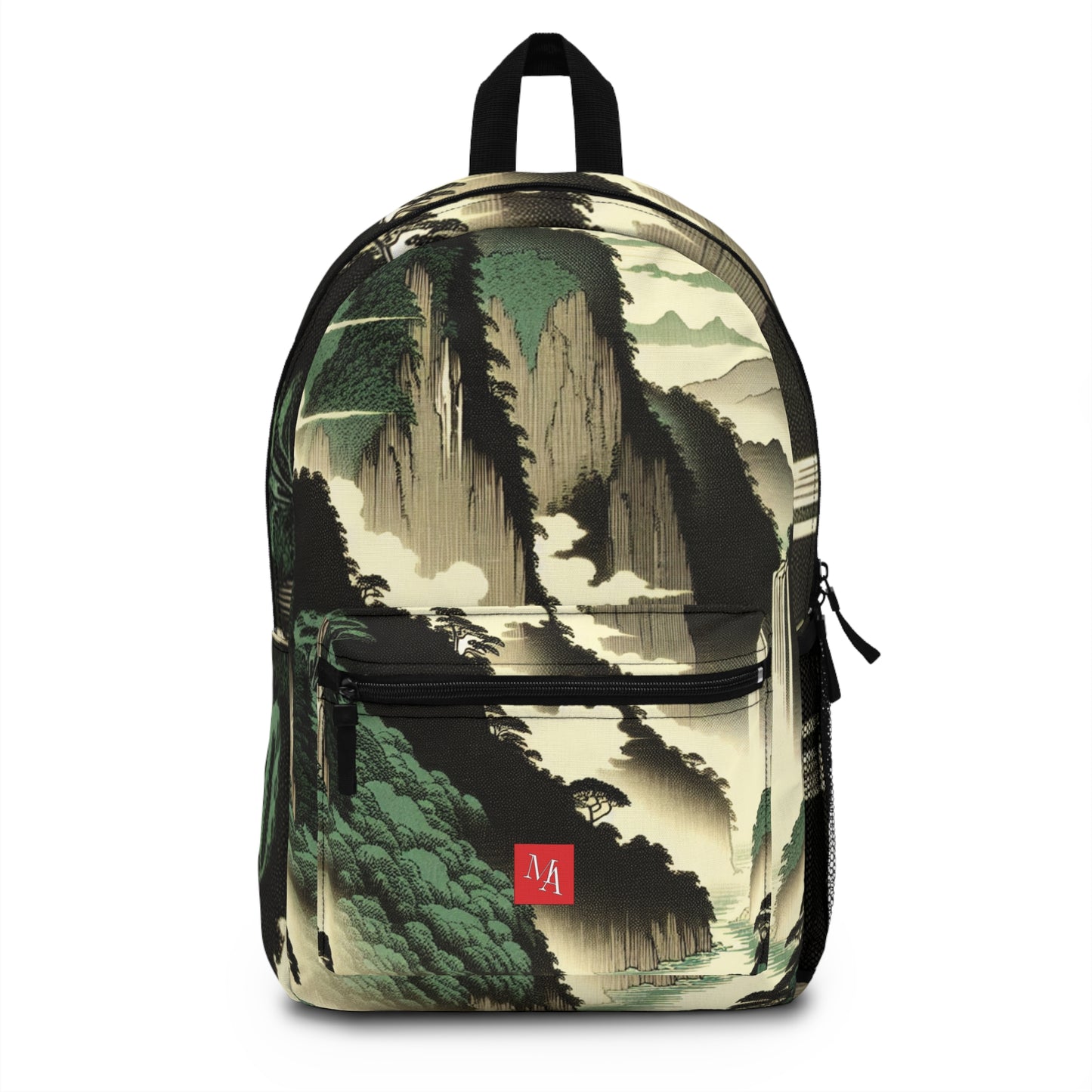 Majestic Cliffs and Waterfall Scene- Backpack