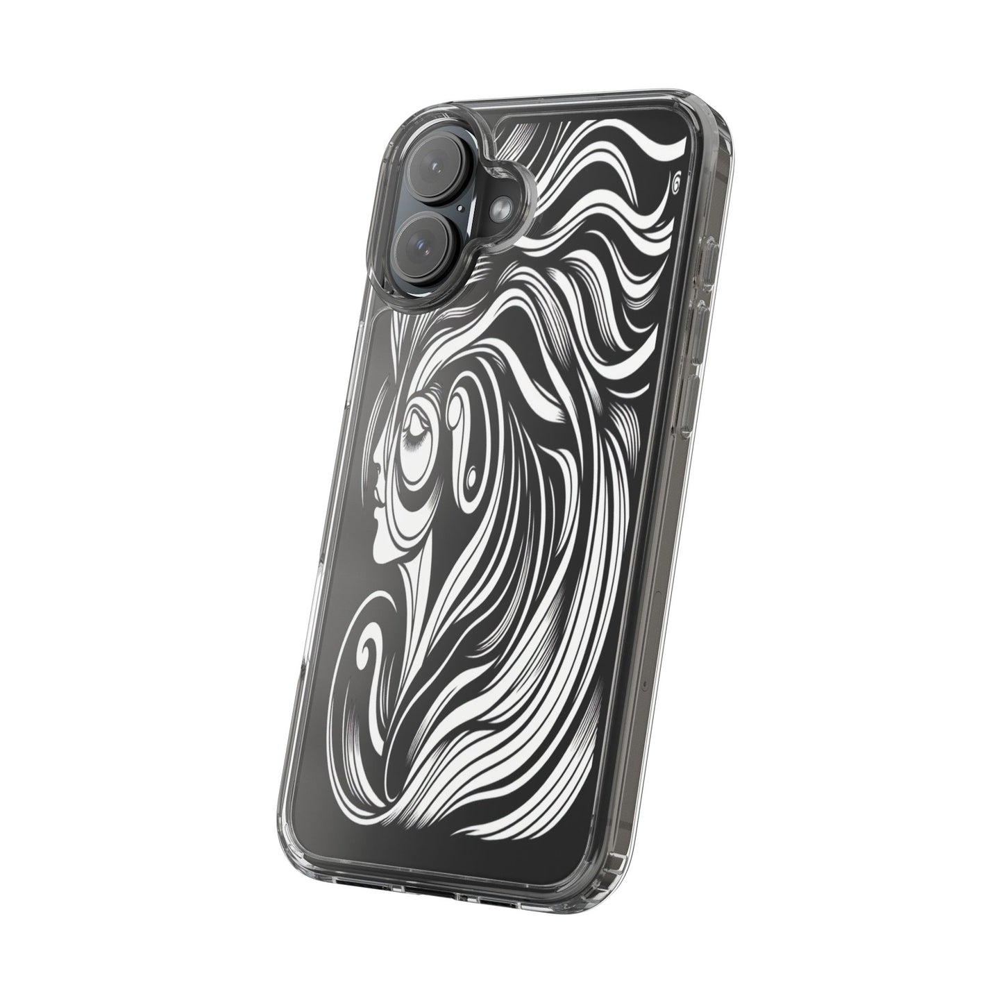 Transparent Flowing Contours Iphone Case Compatible With Iphone 16 15 14 - Clear Phone Cover