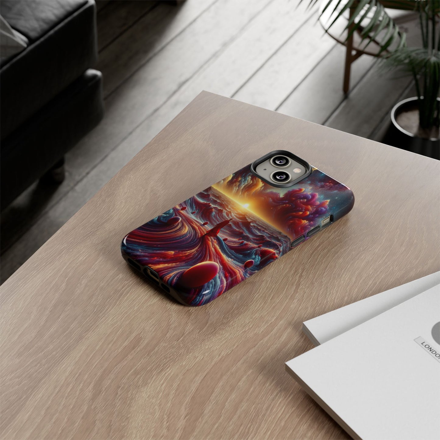 Journey Through Celestial Waves - Phone Case