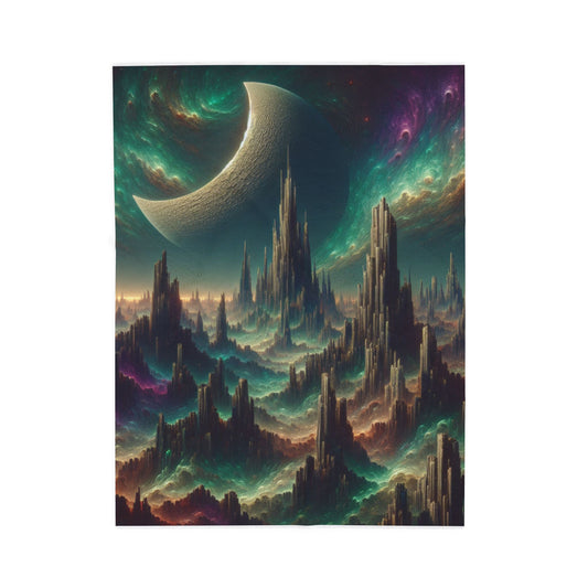 Celestial Peaks Fantasy - Plush Blanket