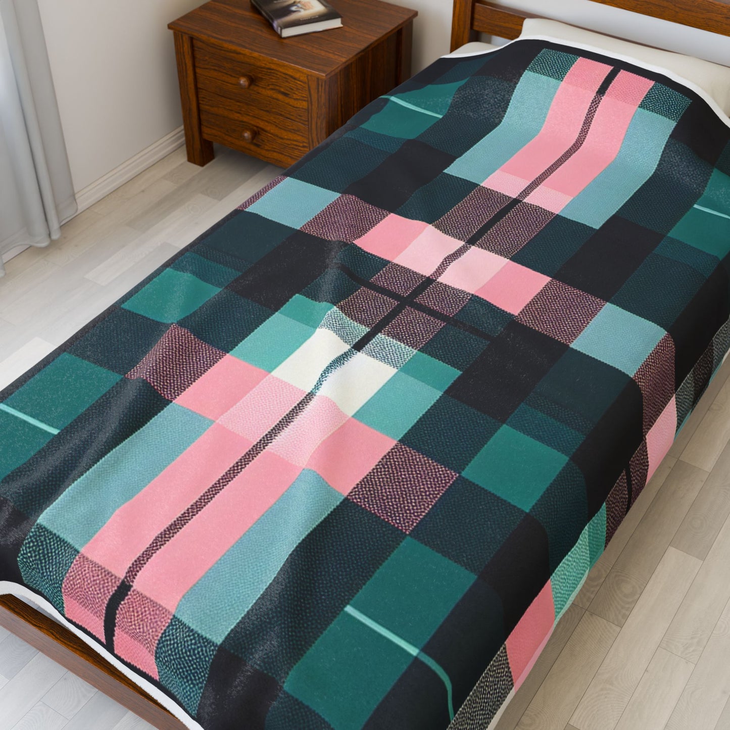 Pastel Plaid Panorama- Plush Blanket