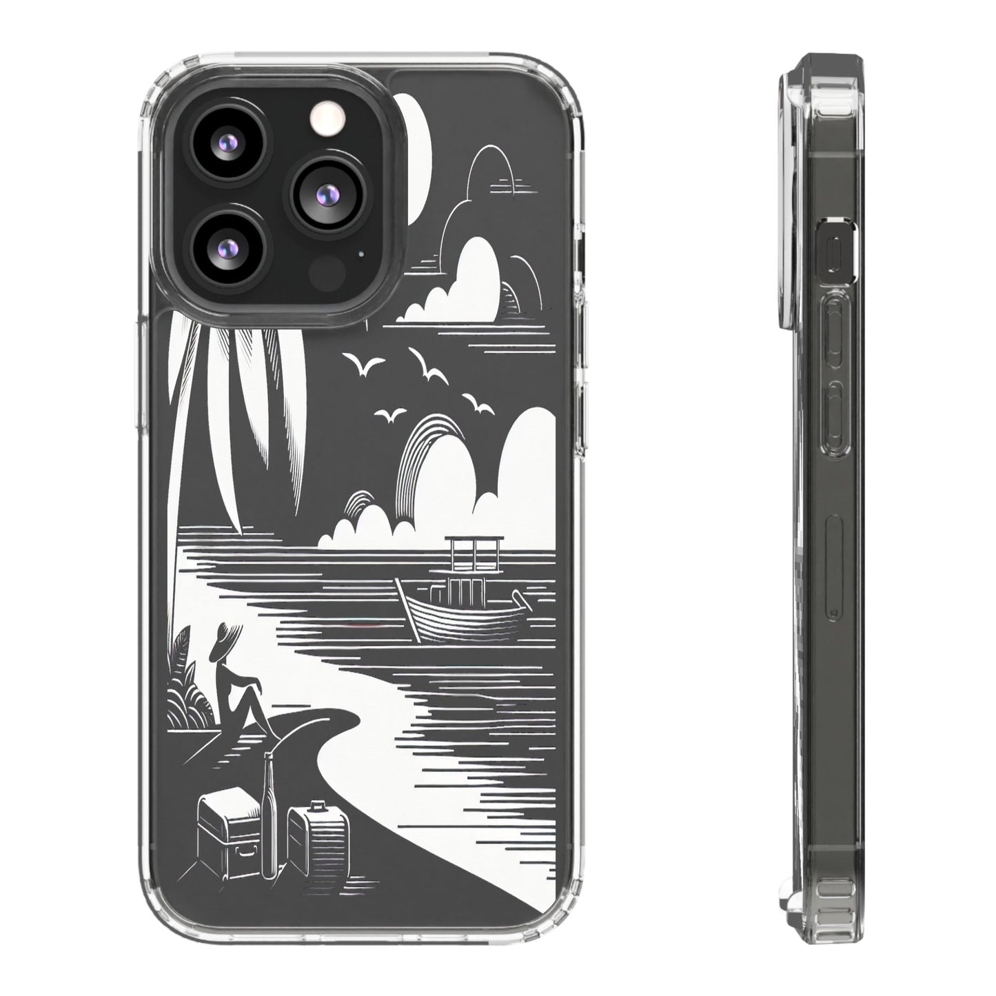 Transparent Journey on the Shore Iphone Case Compatible With Iphone 16 15 14 - Clear Phone Cover