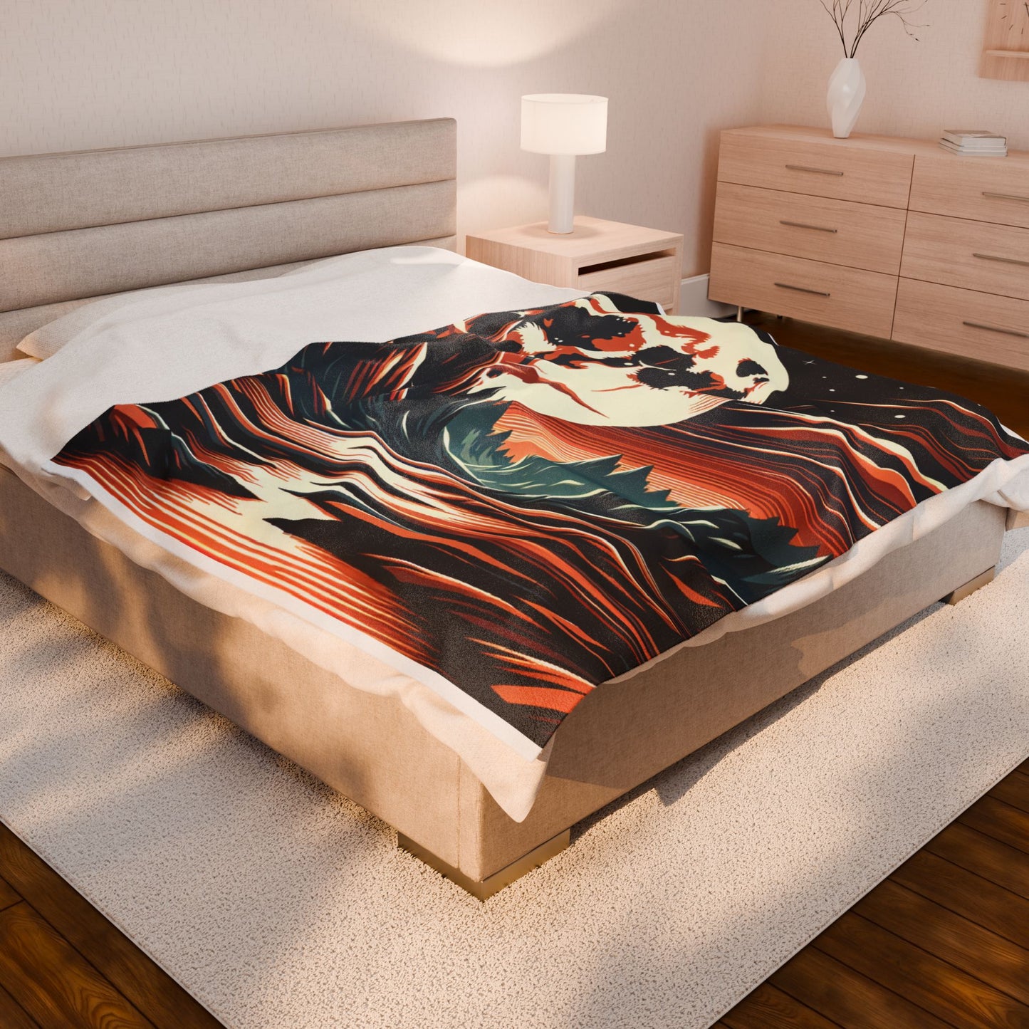 Lunar Landscape Reflections - Plush Blanket