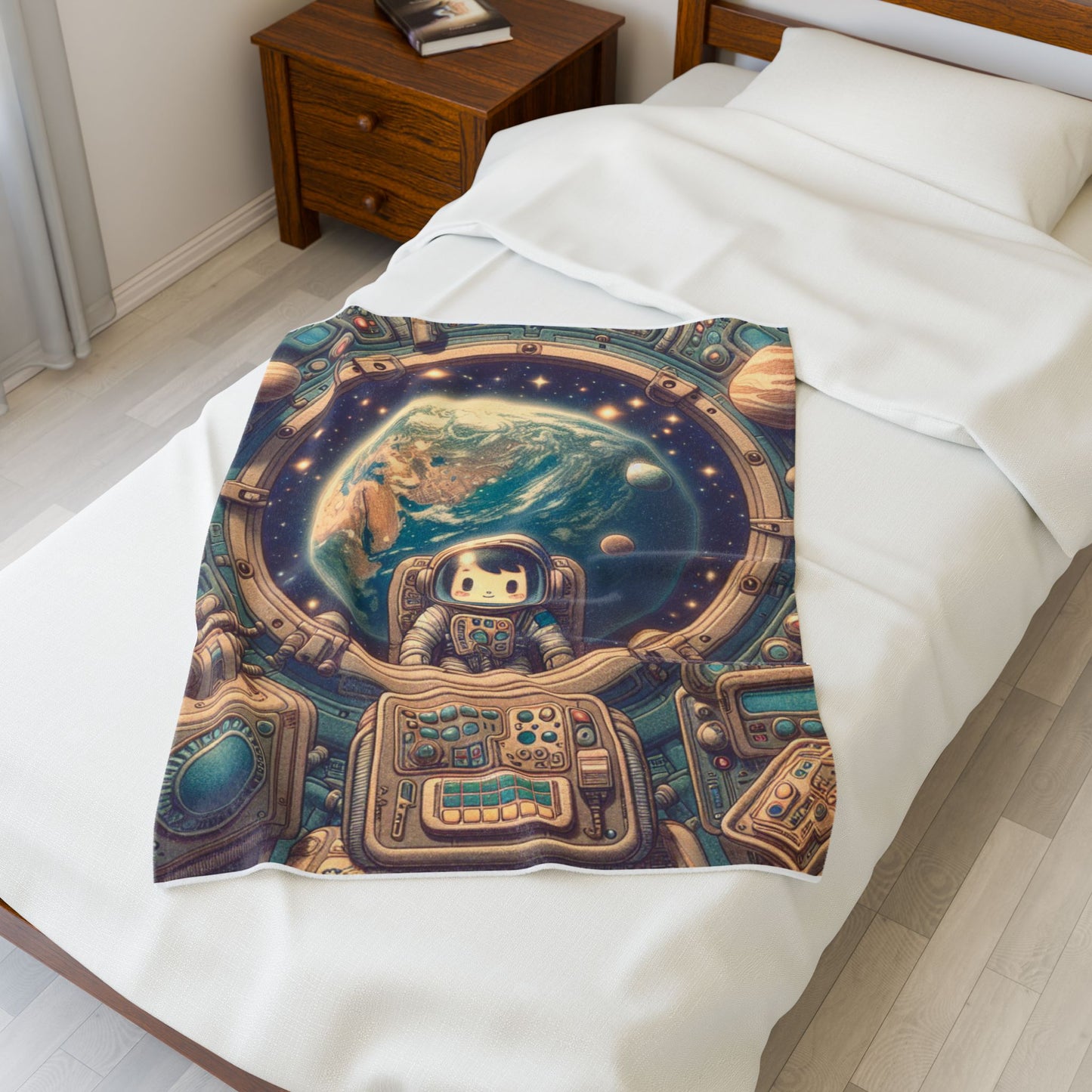 Explorer's Cosmic View - Plush Blanket