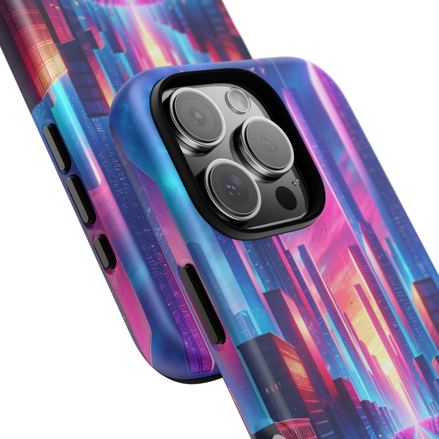 Protective Wanderer in a Luminous Cityscape Iphone Case Compatible With Iphone 16 15 14 - Phone Cover