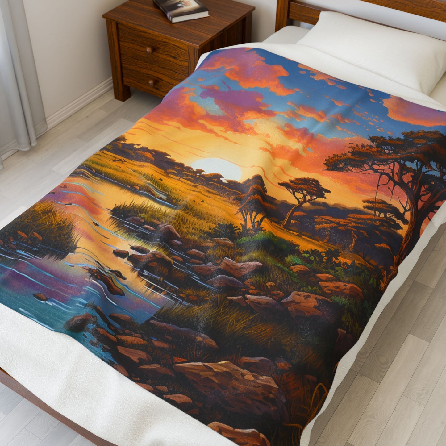 Savanna Sunset Serenity- Plush Blanket