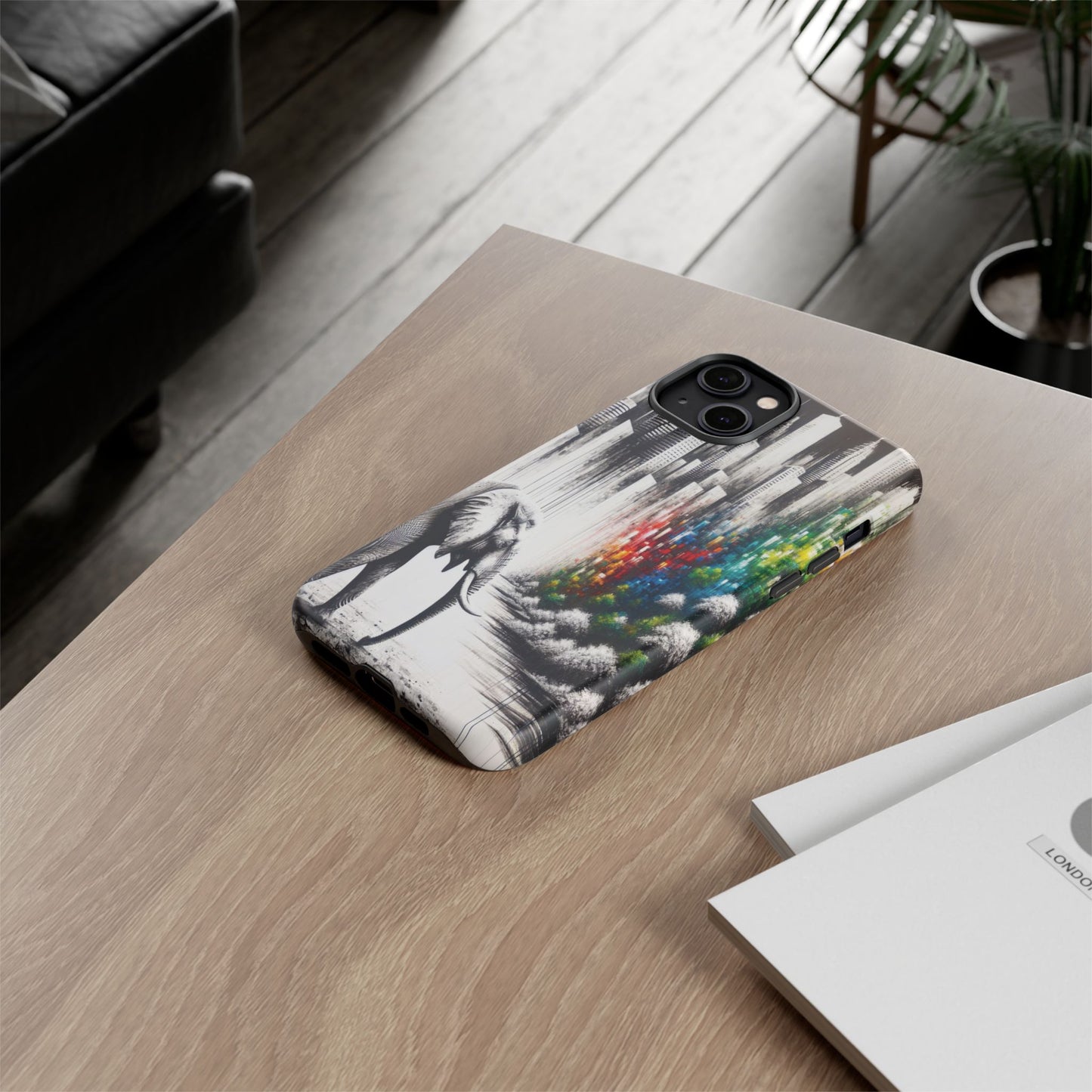 Protective Elephant's Journey Through the Cityscape Iphone Case Compatible With Iphone 16 15 14 - Phone Cover