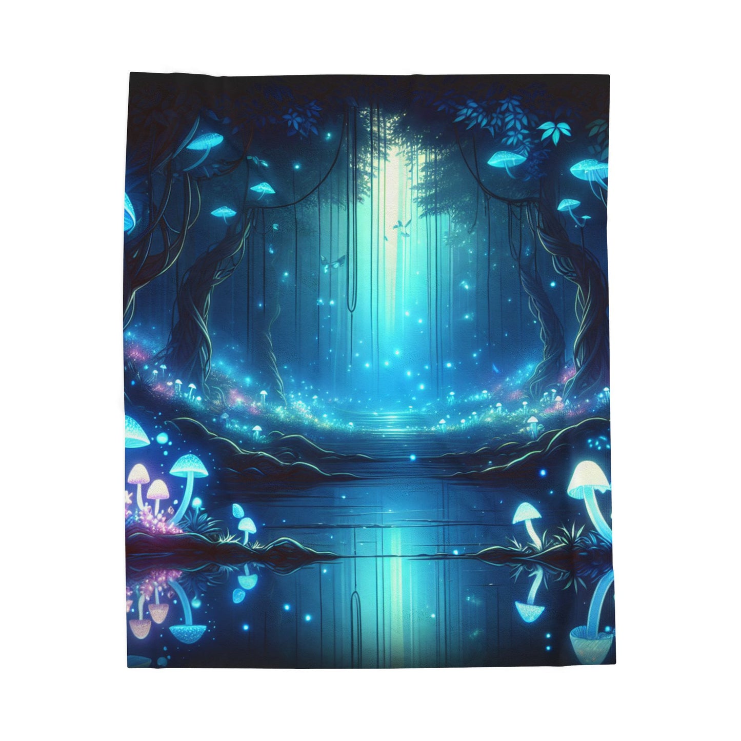 Mystical Glow in the Enchanted Woods - Plush Blanket
