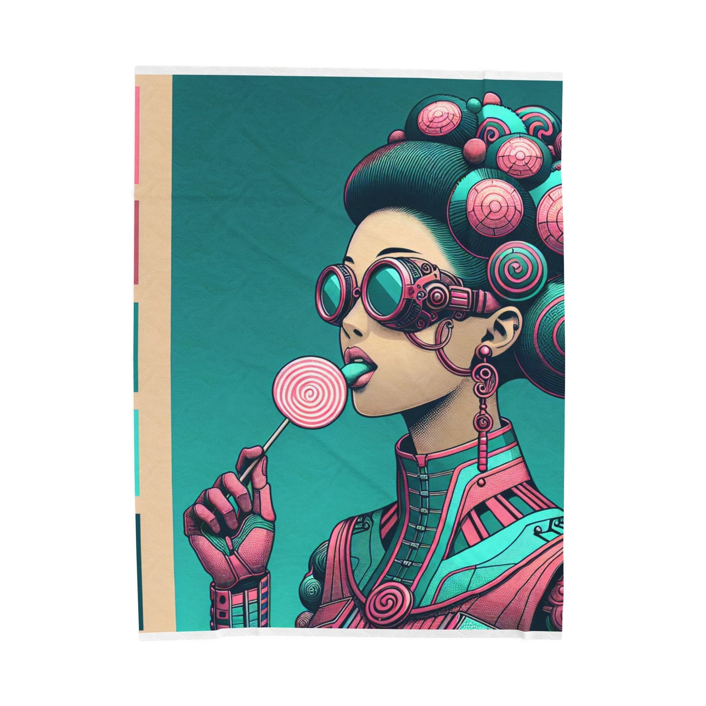 Robot Candy Delight - Plush Blanket