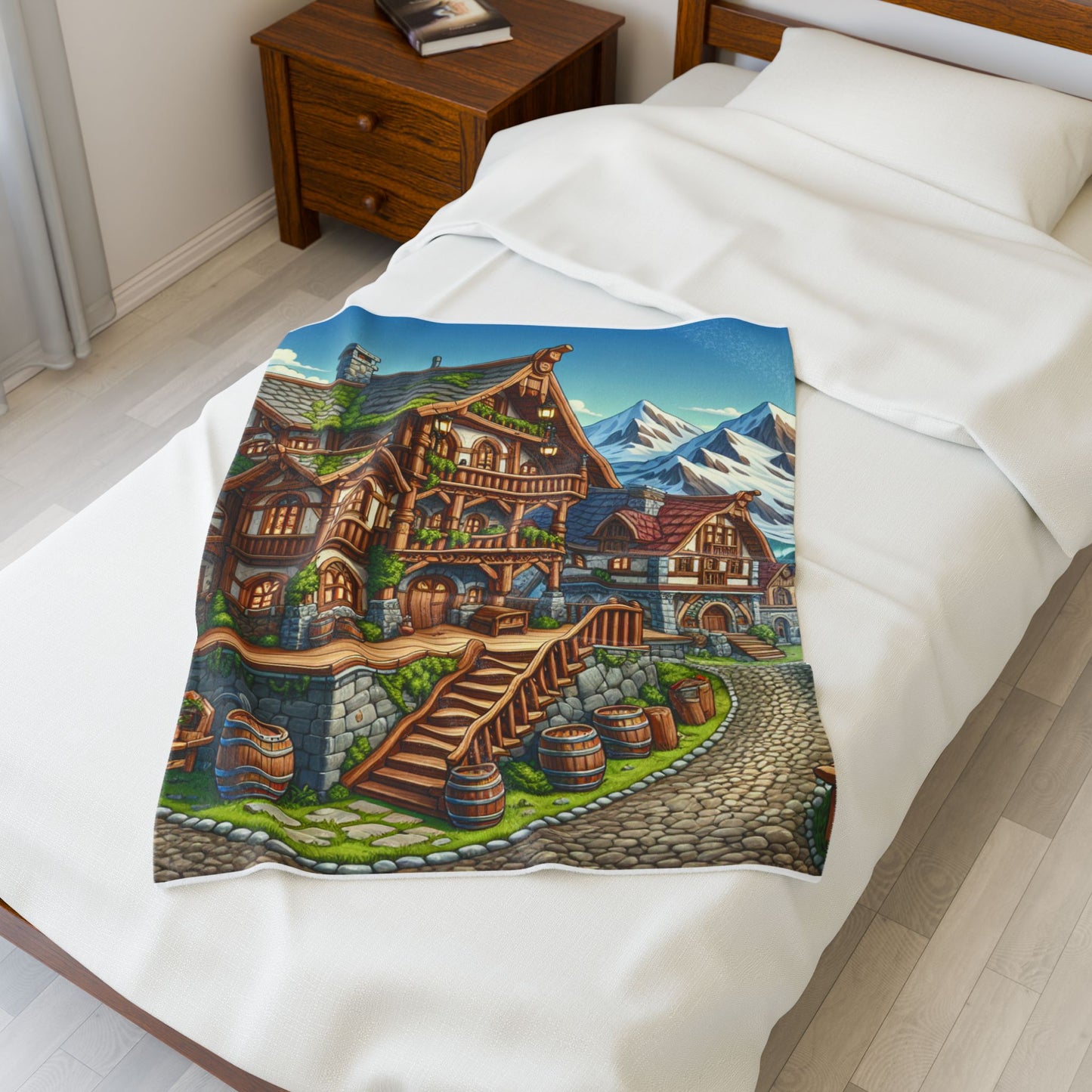 Alpine Hamlet Charm- Plush Blanket