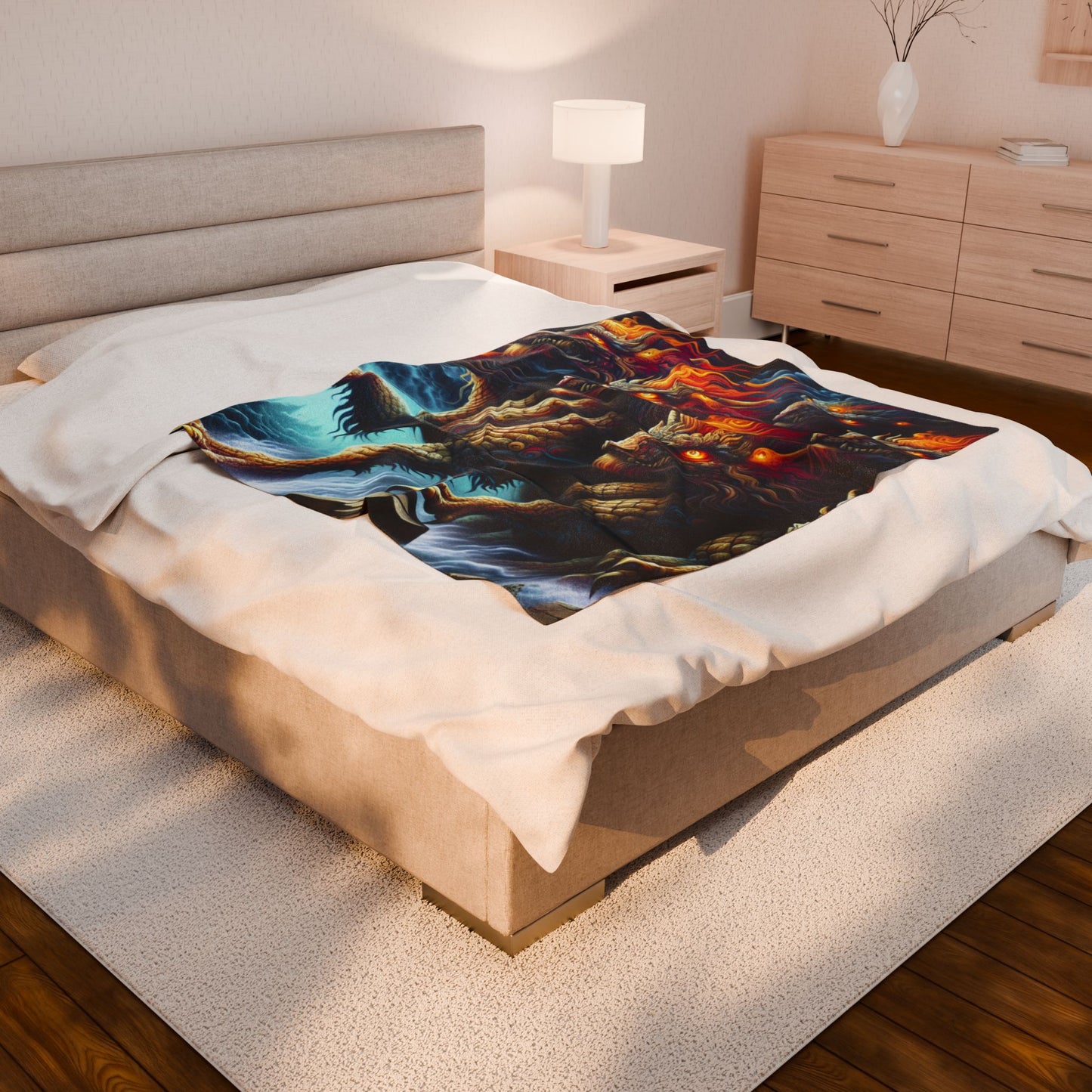 Fires of the Mythical Guardians - Plush Blanket