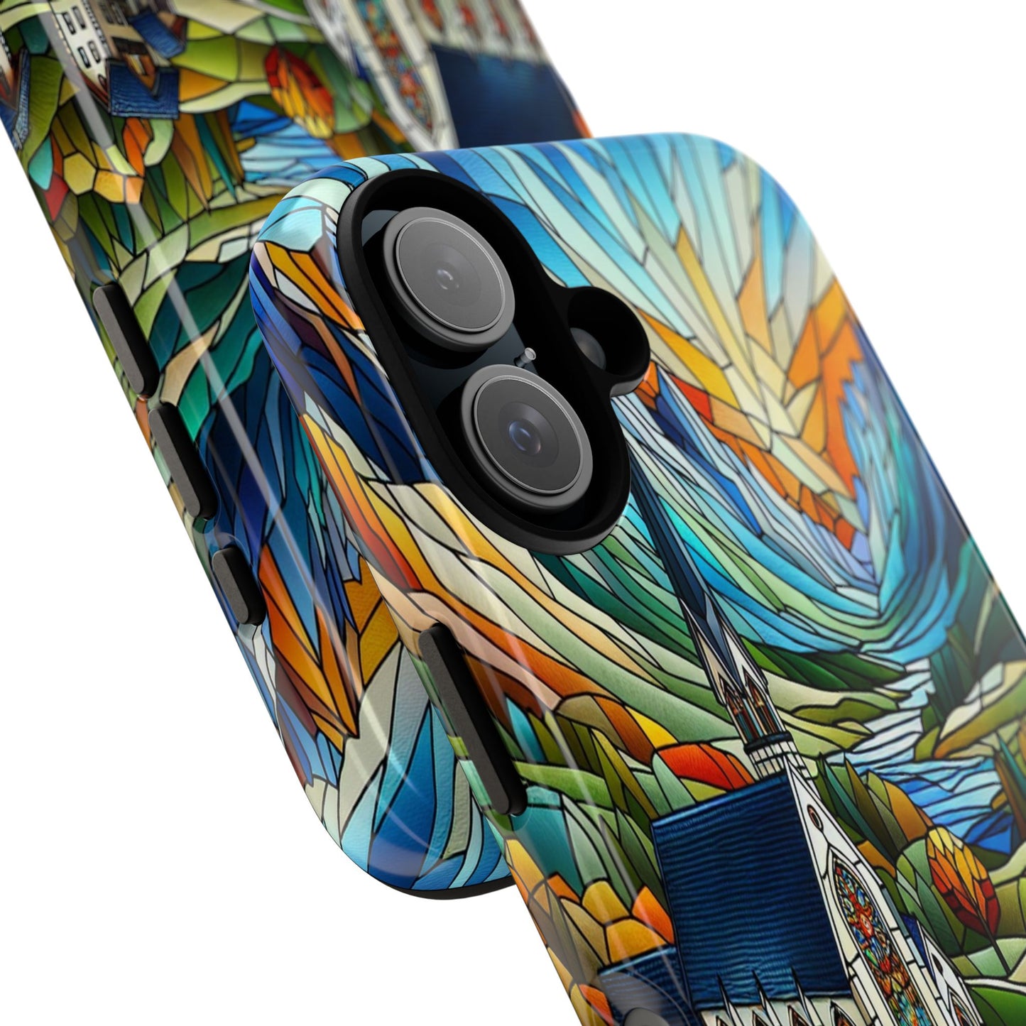 Stained Glass Countryside Scene - Phone Case