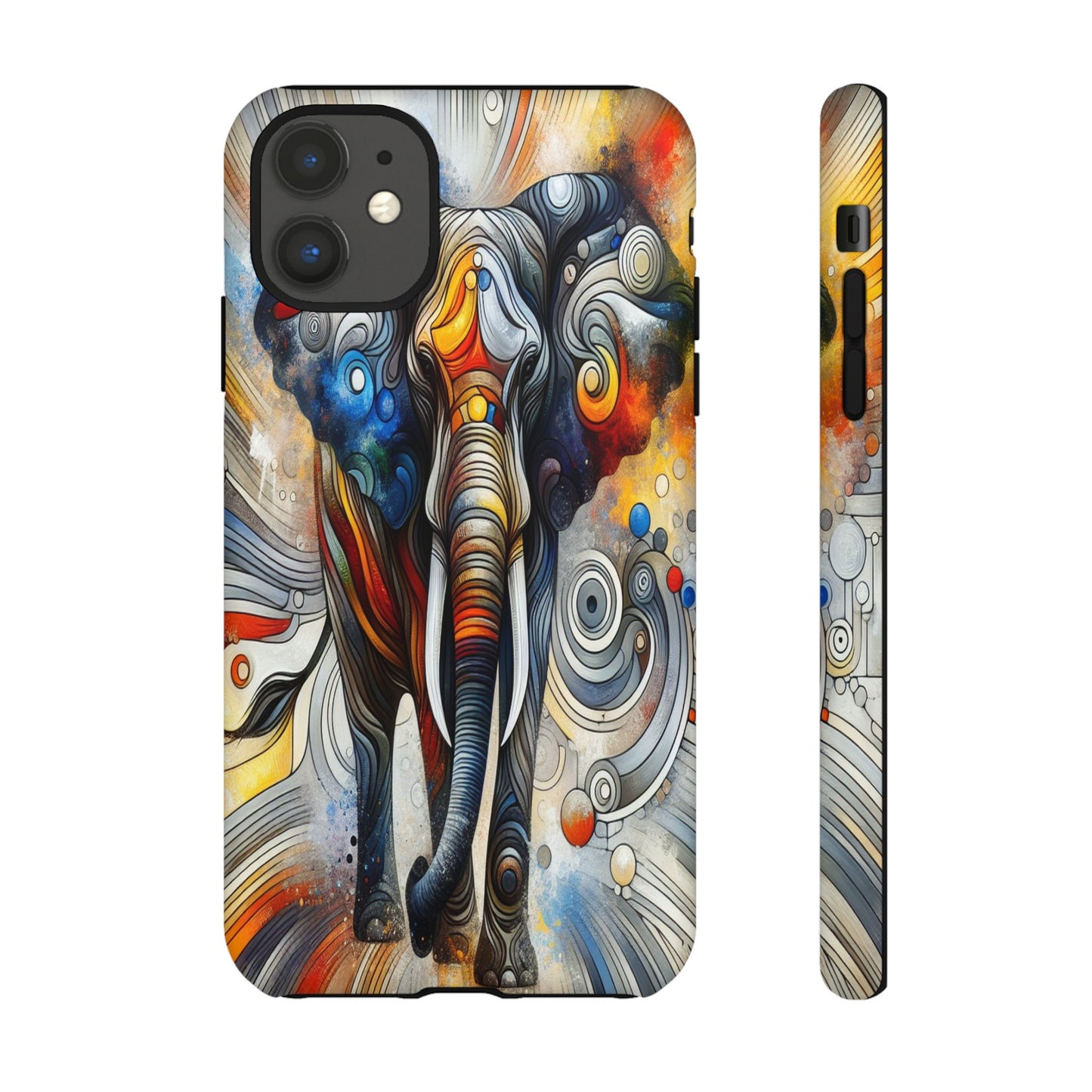 Protective Elephant in Swirling Colors Iphone Case Compatible With Iphone 16 15 14 - Phone Cover