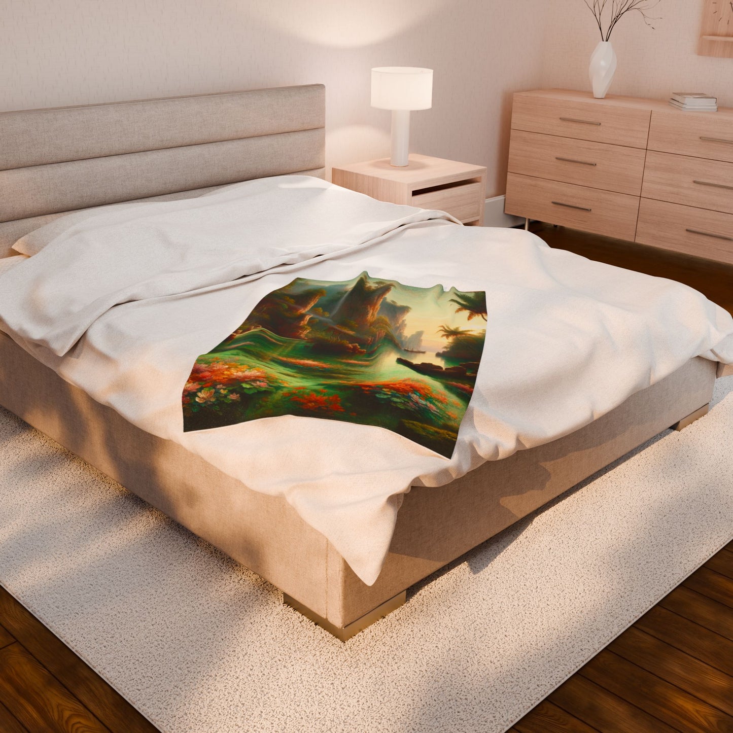 Hidden Lotus Paradise- Plush Blanket