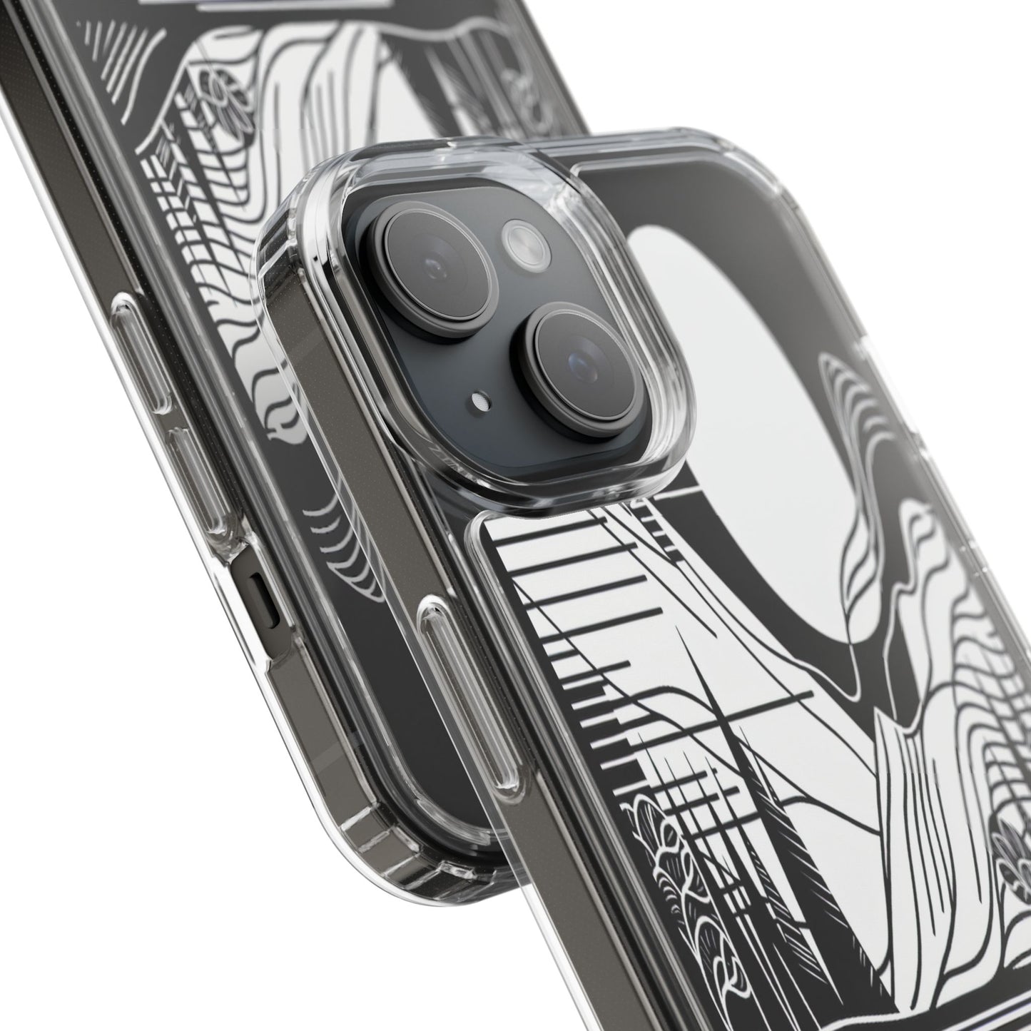 Transparent Lines and Landscape Iphone Case Compatible With Iphone 16 15 14 - Clear Phone Cover