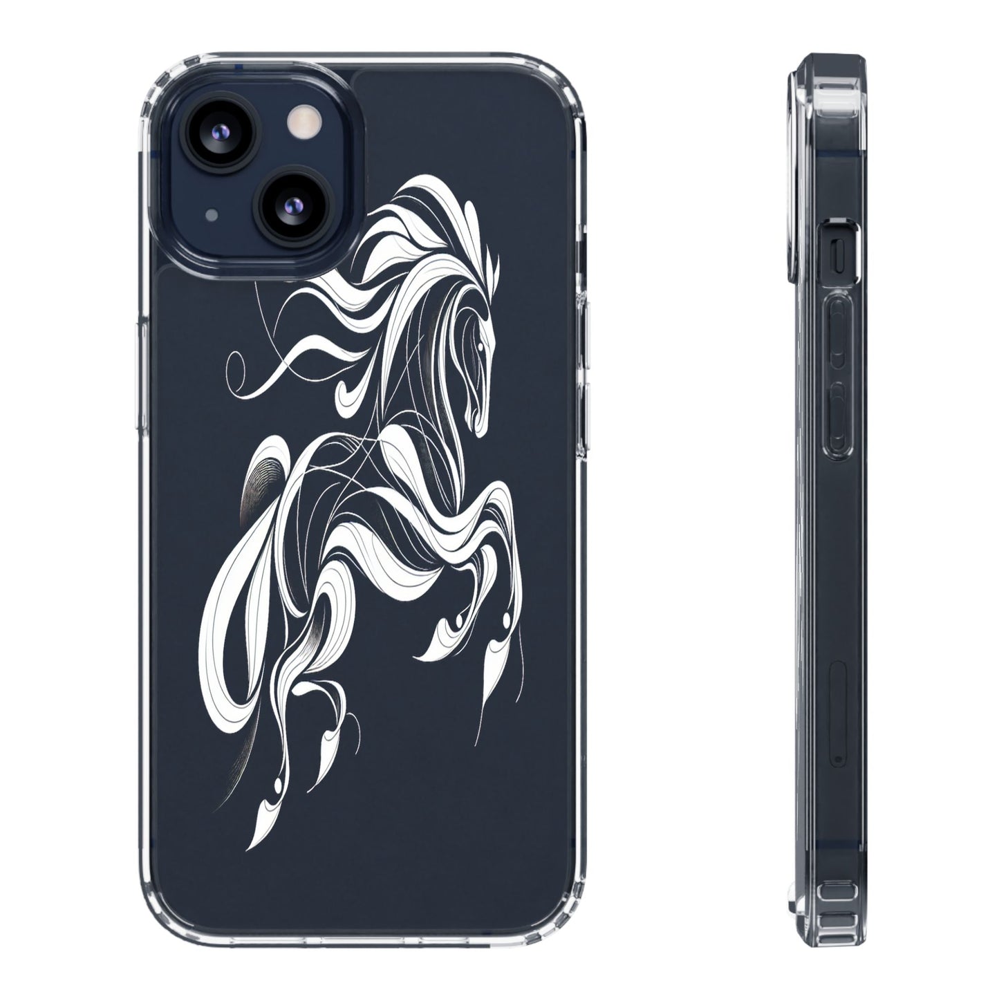Transparent Galloping Silhouette Iphone Case Compatible With Iphone 16 15 14 - Clear Phone Cover