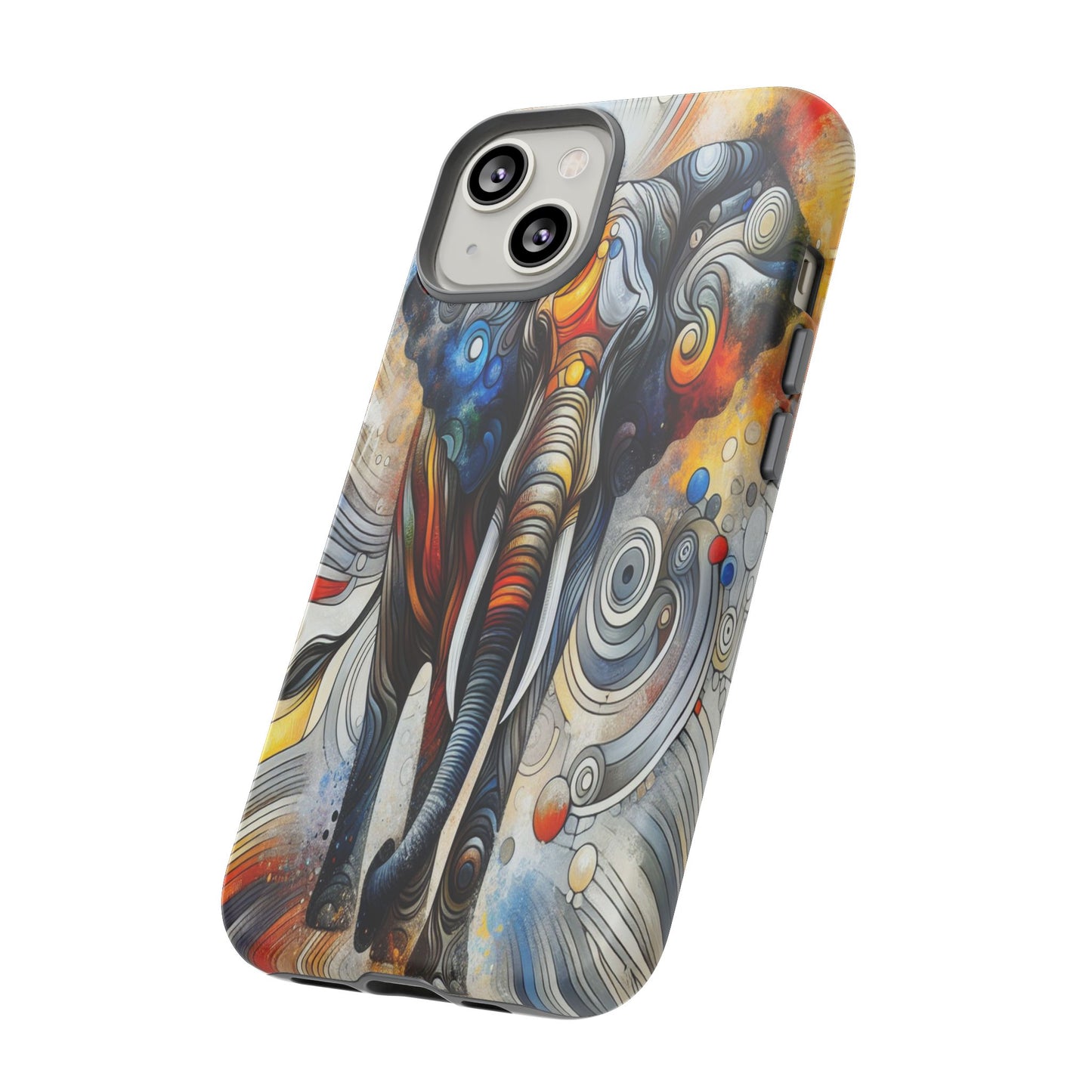 Protective Elephant in Swirling Colors Iphone Case Compatible With Iphone 16 15 14 - Phone Cover