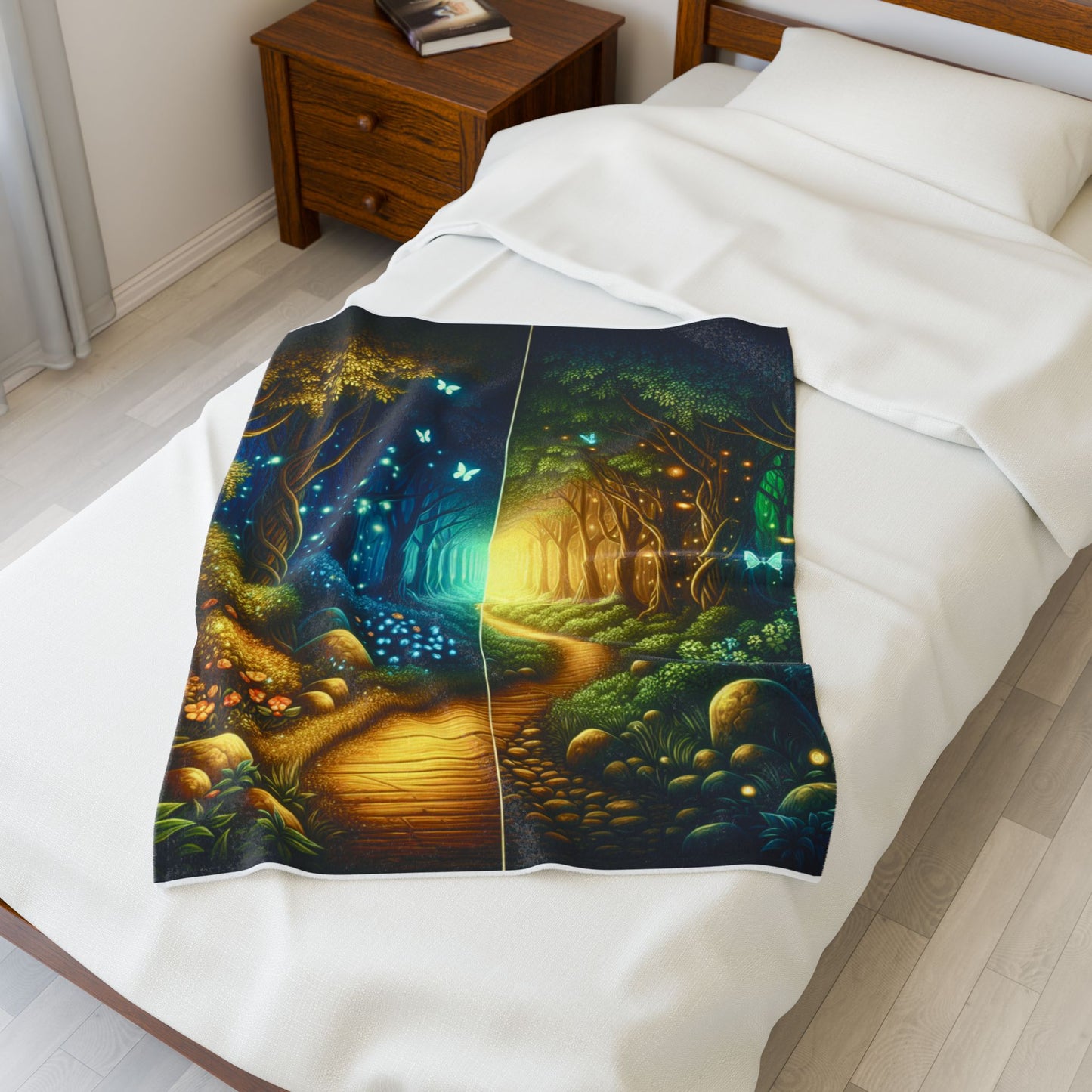 Glowing Grove Pathways- Plush Blanket