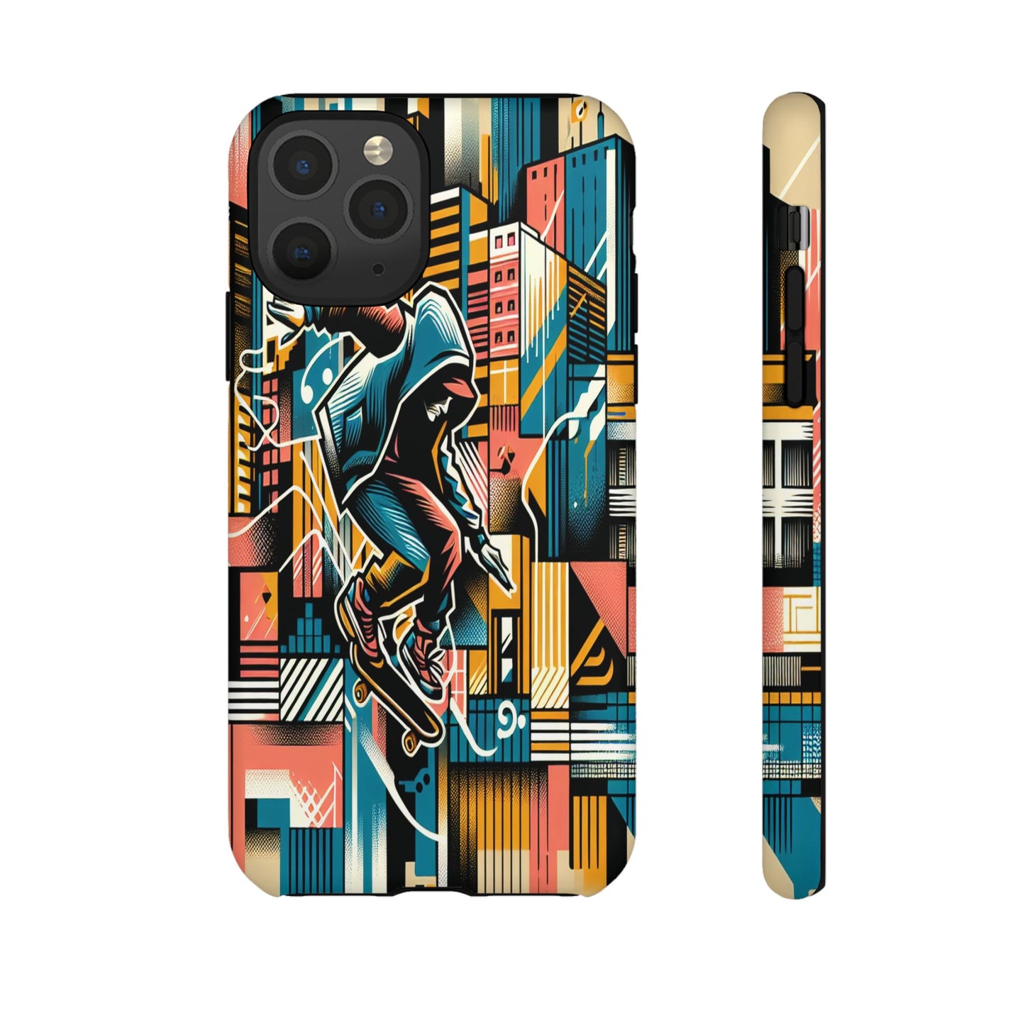 Skater in the Cityscape - Phone Case