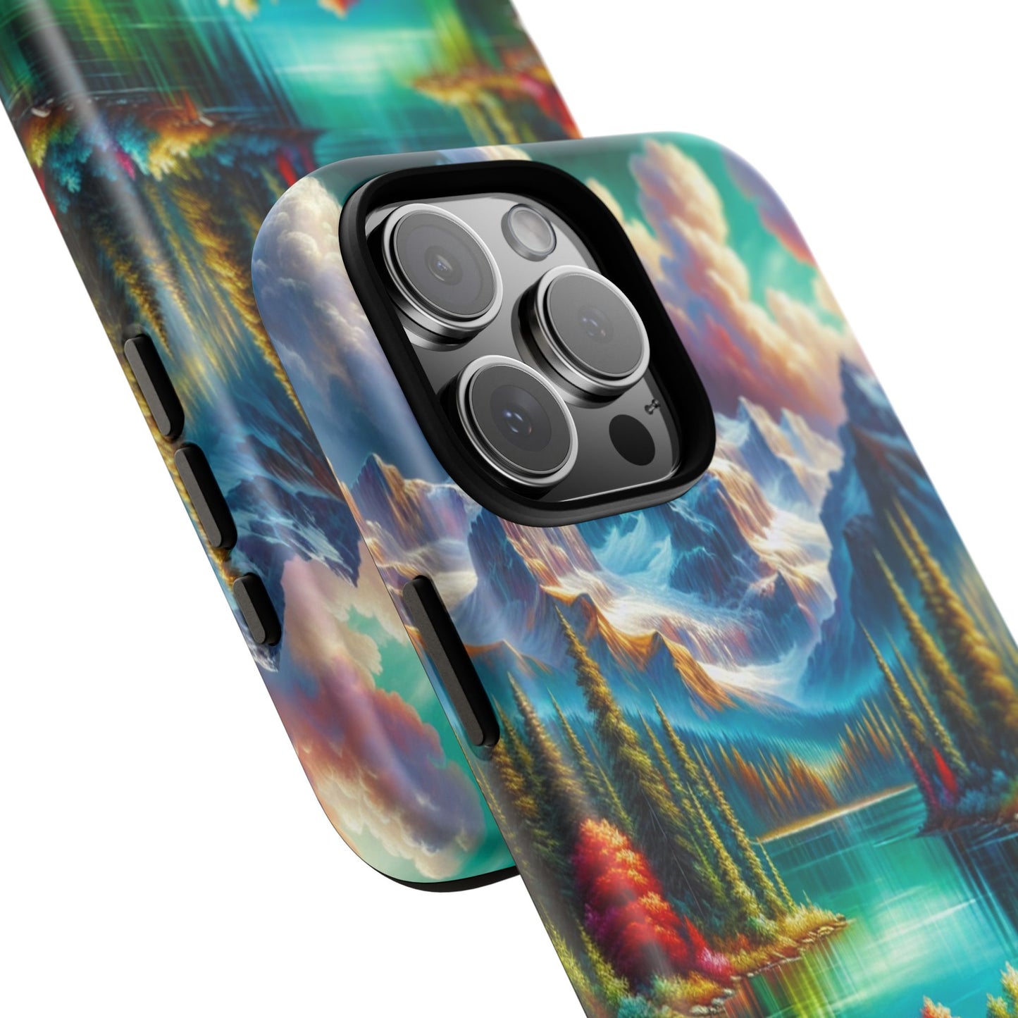 Colorful Mountain Lake Scene - Phone Case