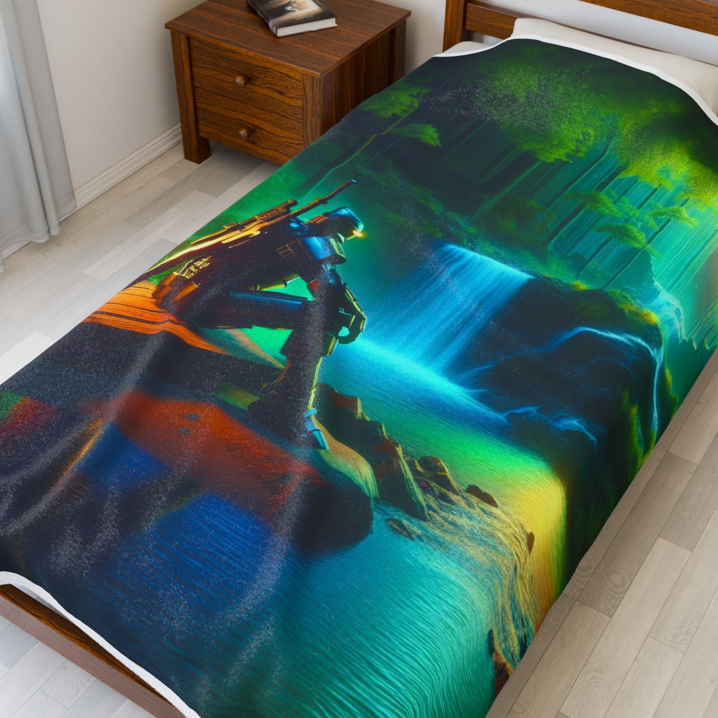 Guardian of the Enchanted Falls - Plush Blanket