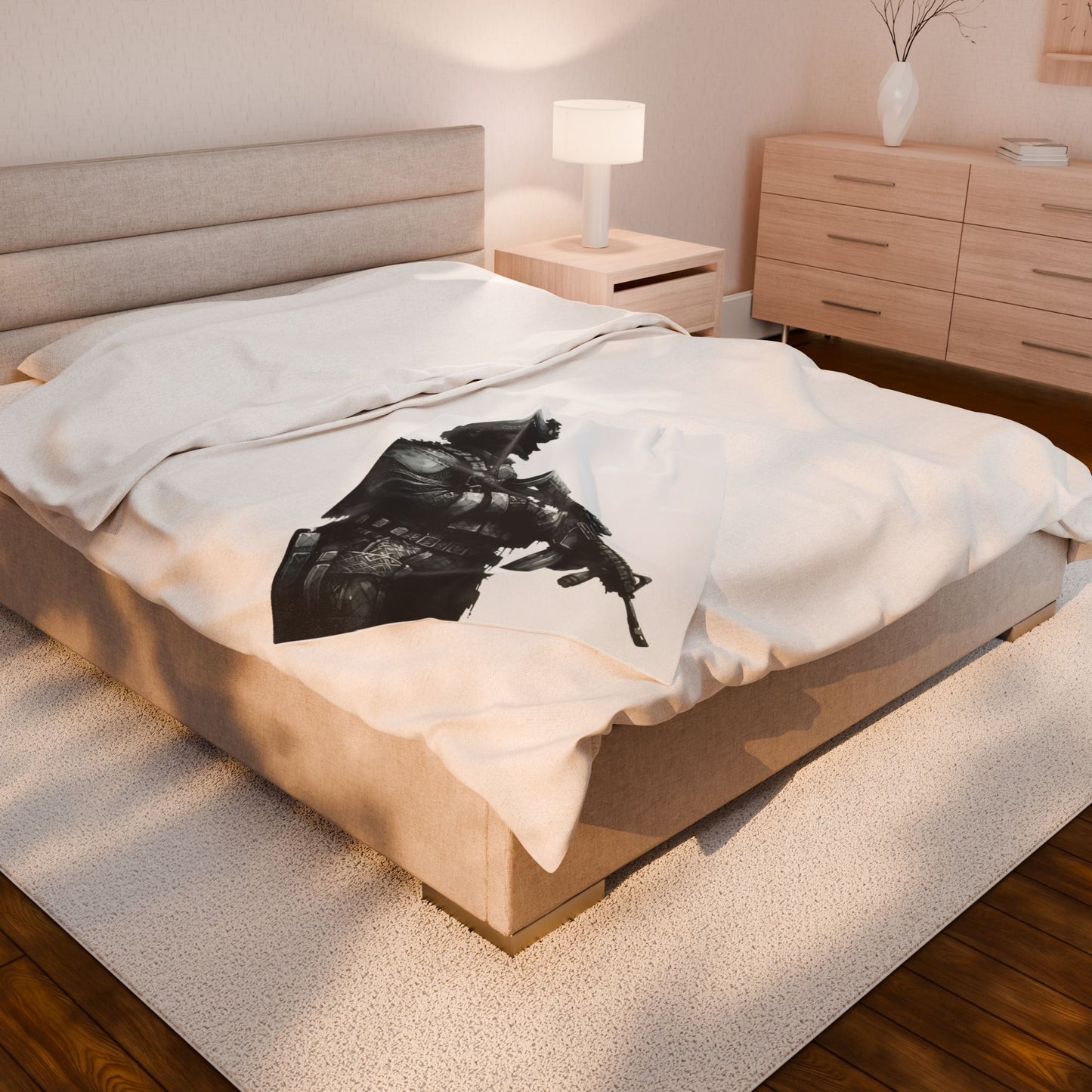 Guardian in Monochrome - Plush Blanket