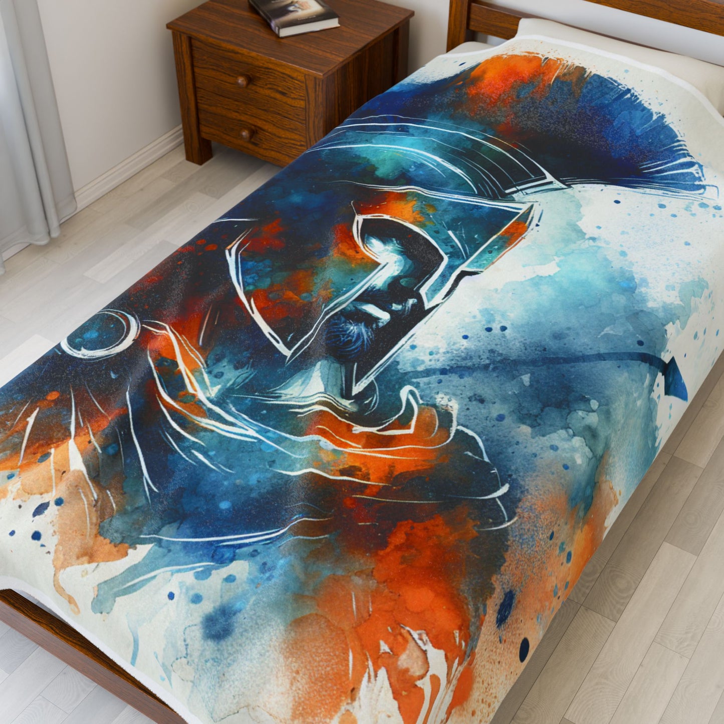 Warrior's Resolve in Brushstrokes - Plush Blanket