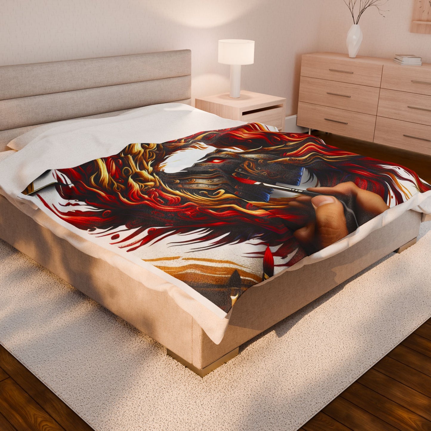 Knight's Fiery Creation - Plush Blanket