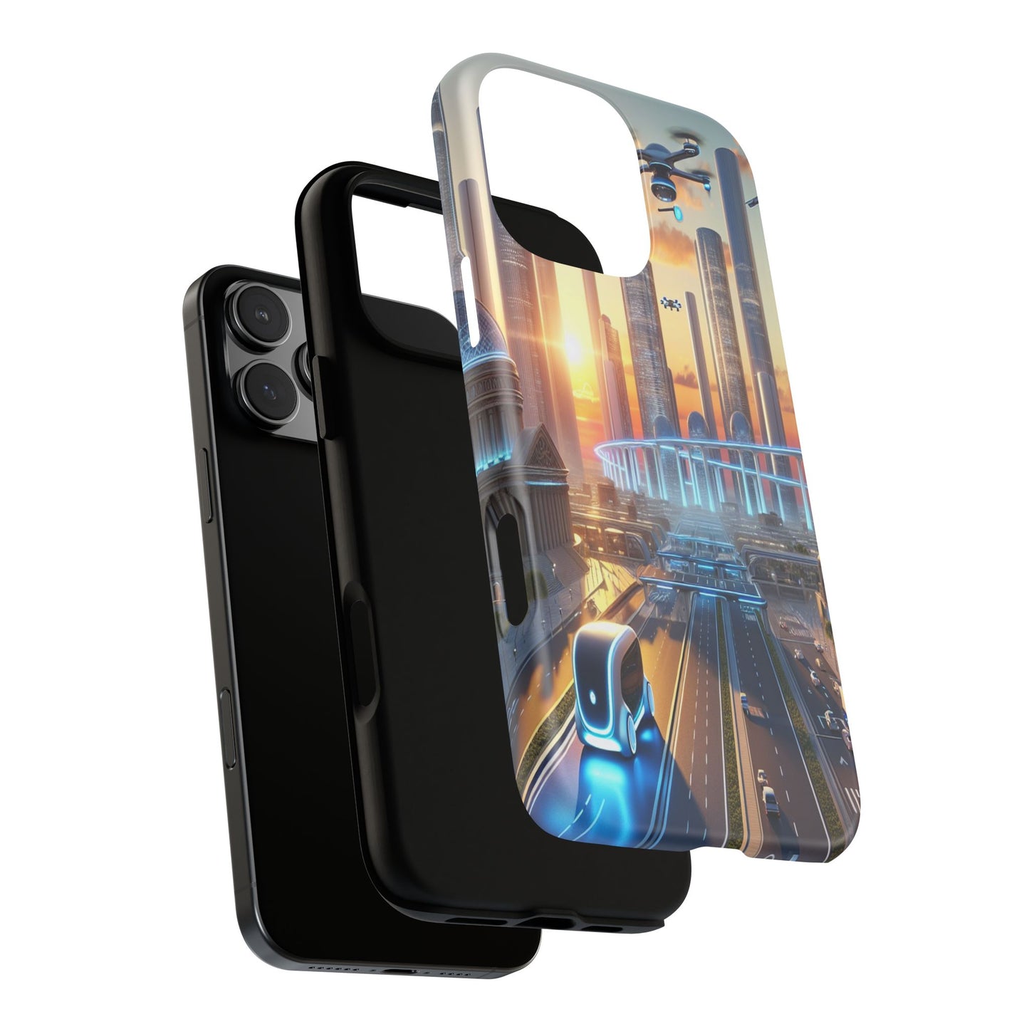 Futuristic Cityscape Unveiled - Phone Case