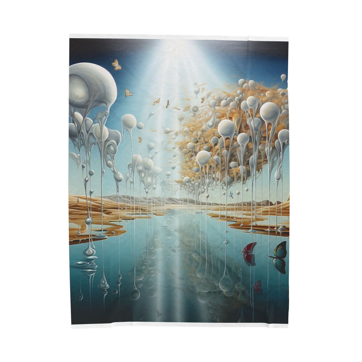 Luminous Fjord of Whimsy- Plush Blanket