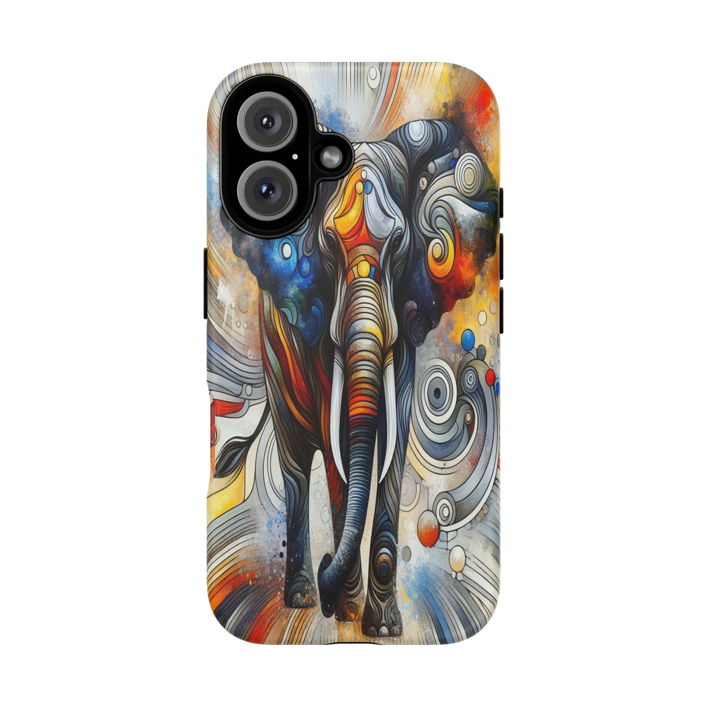 Protective Elephant in Swirling Colors Iphone Case Compatible With Iphone 16 15 14 - Phone Cover