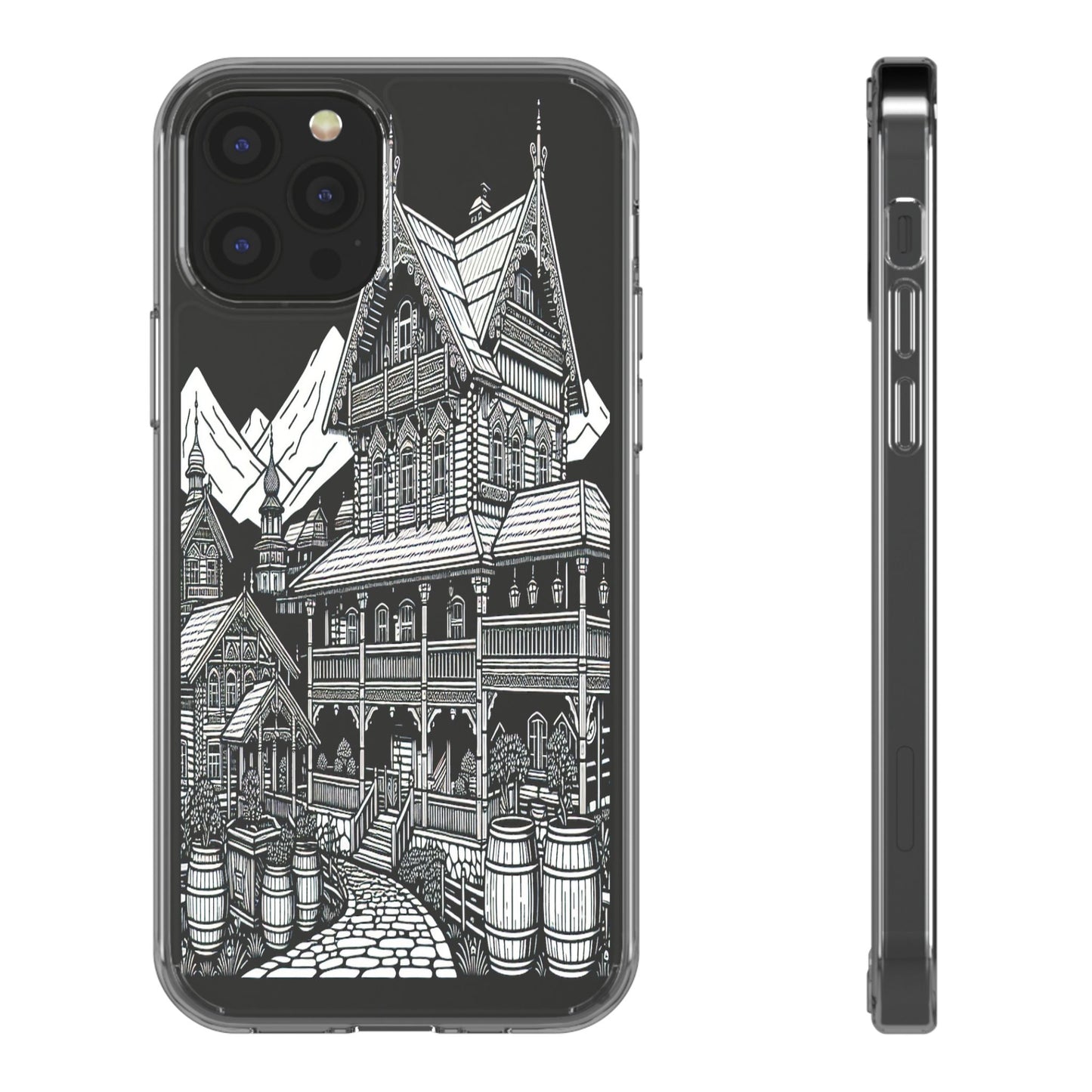 Transparent Rustic Alpine Retreat Iphone Case Compatible With Iphone 16 15 14 - Clear Phone Cover