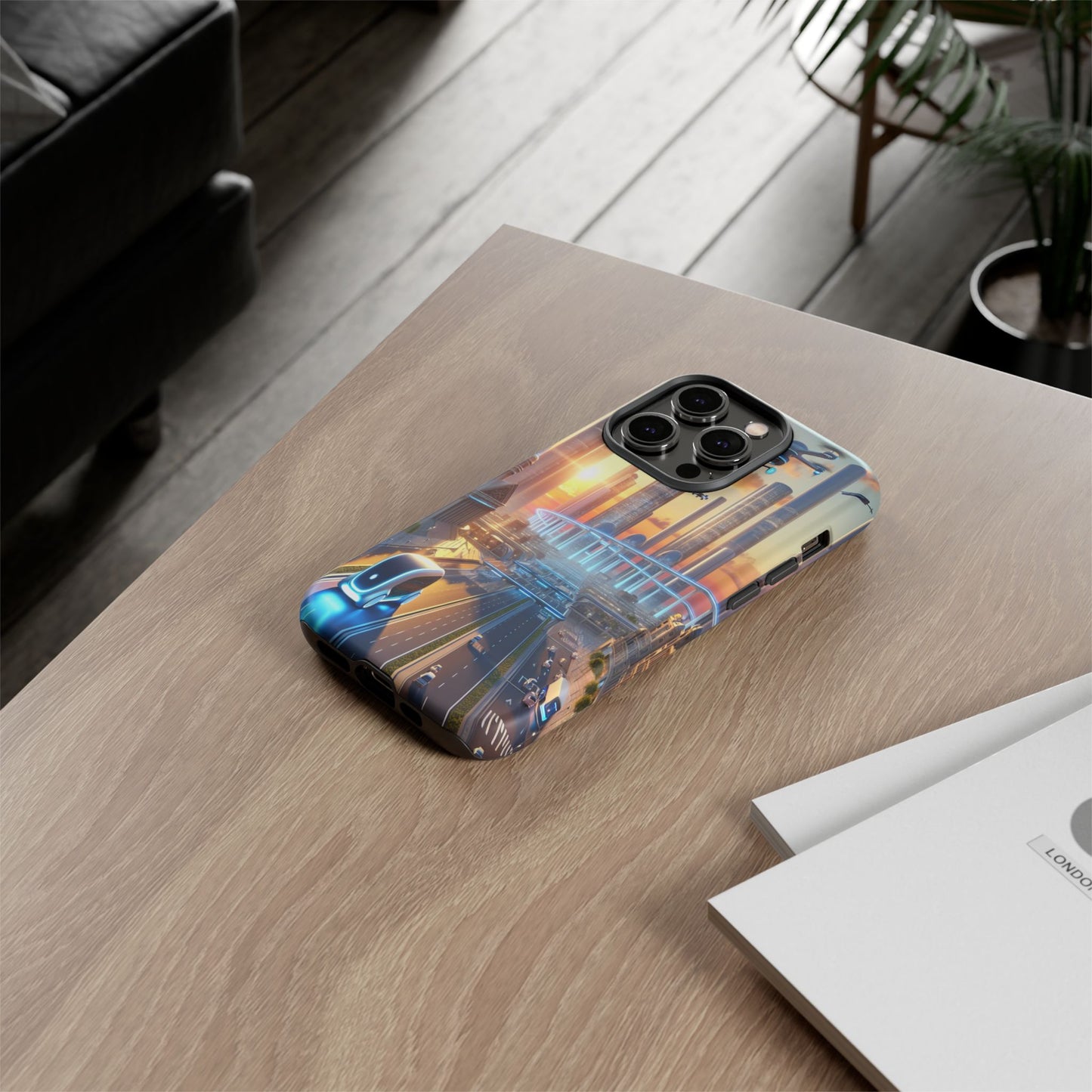 Futuristic Cityscape Unveiled - Phone Case