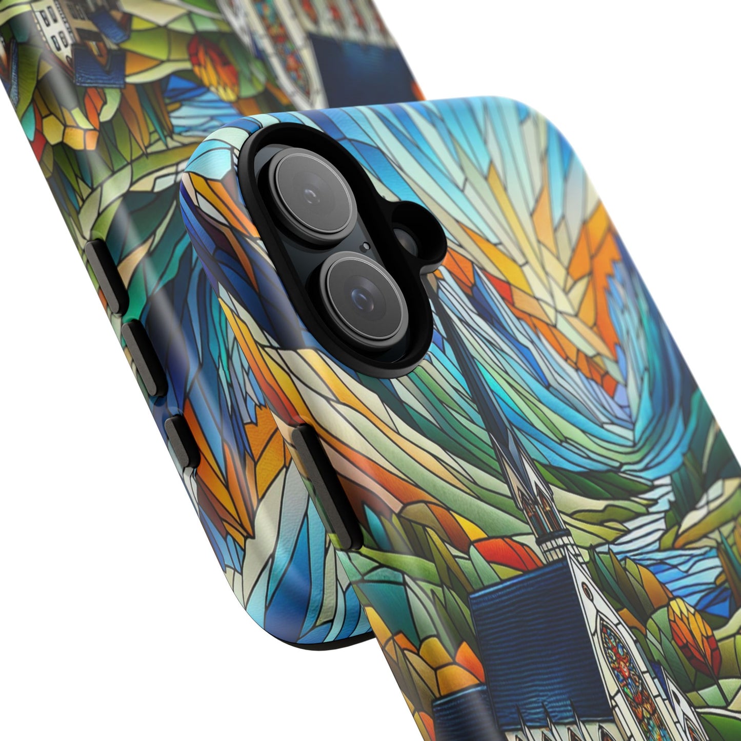 Stained Glass Countryside Scene - Phone Case