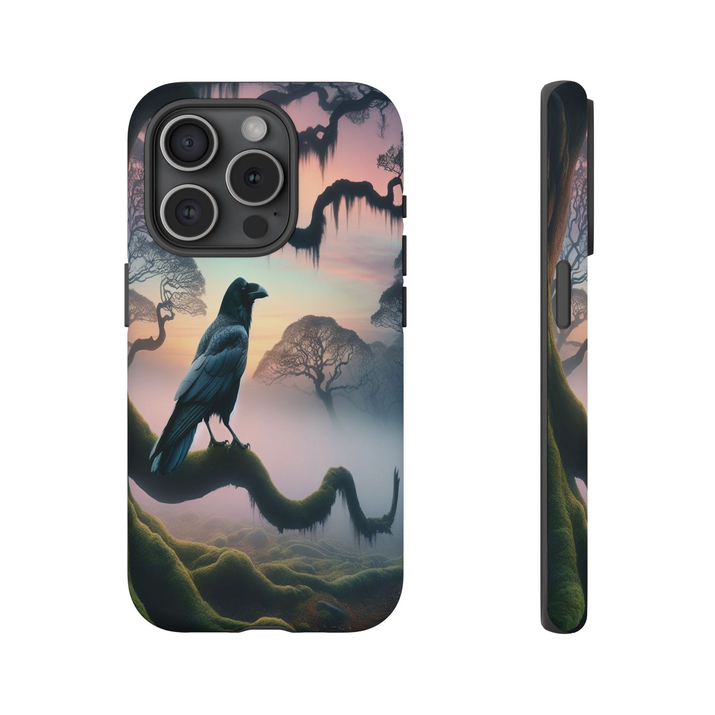 Raven in the Misty Forest - Phone Case