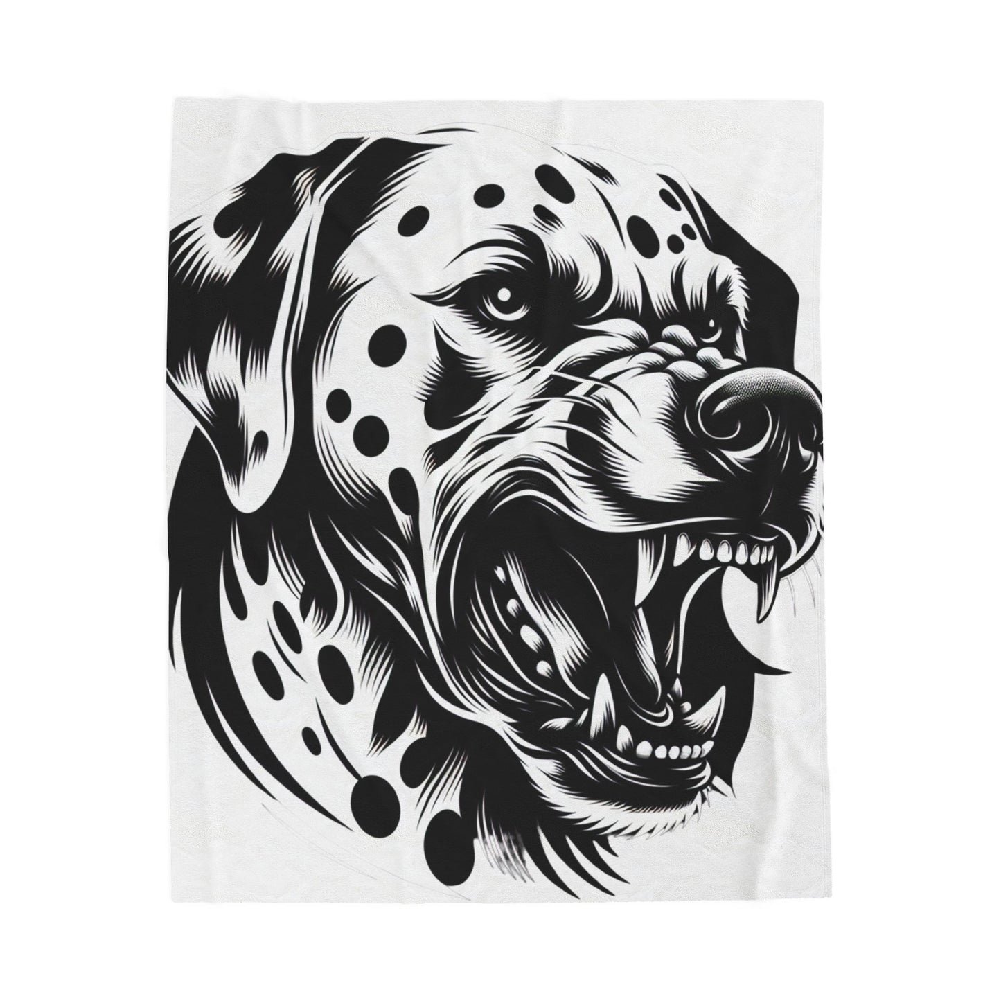 Fierce Monochrome Canine- Plush Blanket