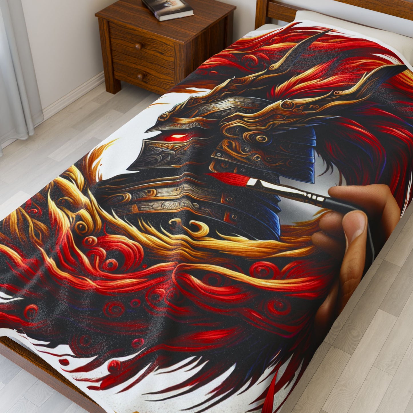 Knight's Fiery Creation - Plush Blanket