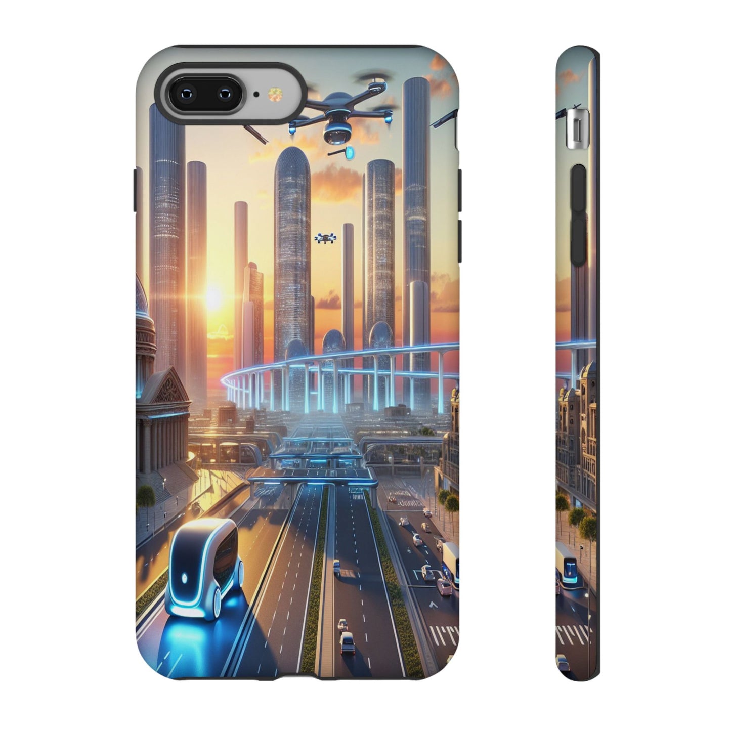 Futuristic Cityscape Unveiled - Phone Case