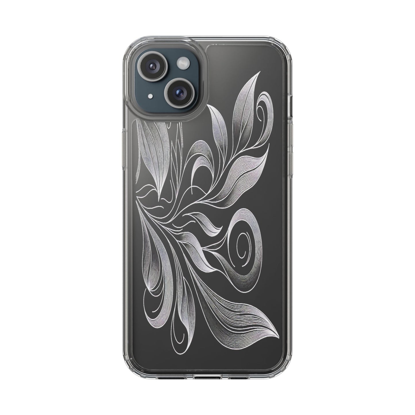 Transparent Nature's Embrace in Linework Iphone Case Compatible With Iphone 16 15 14 - Clear Phone Cover