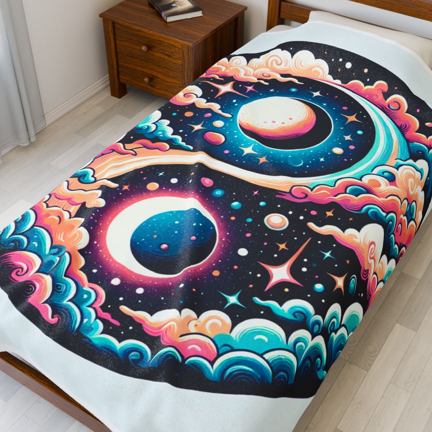 Cosmic Balance Unveiled - Plush Blanket