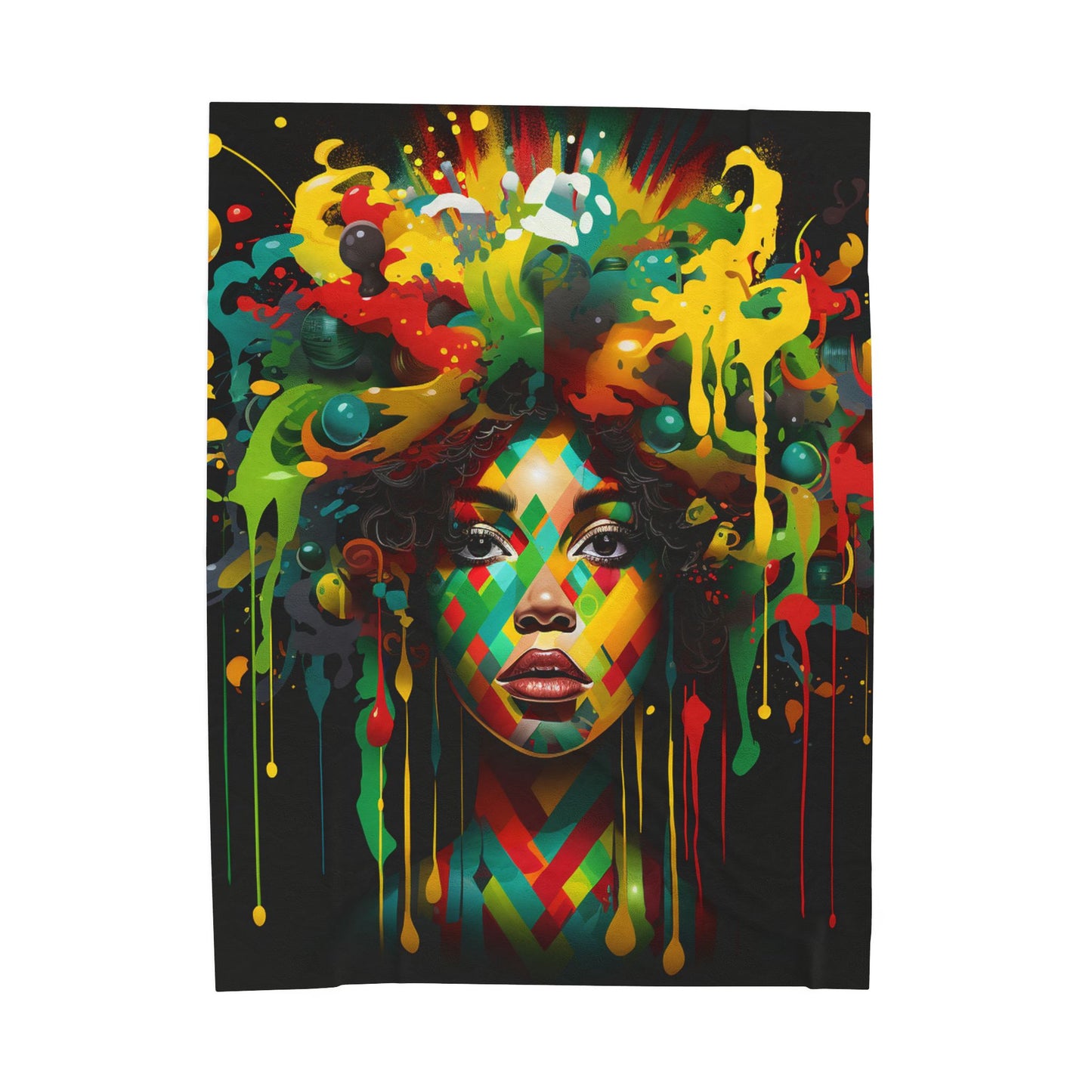 Colorful Essence Unleashed- Plush Blanket