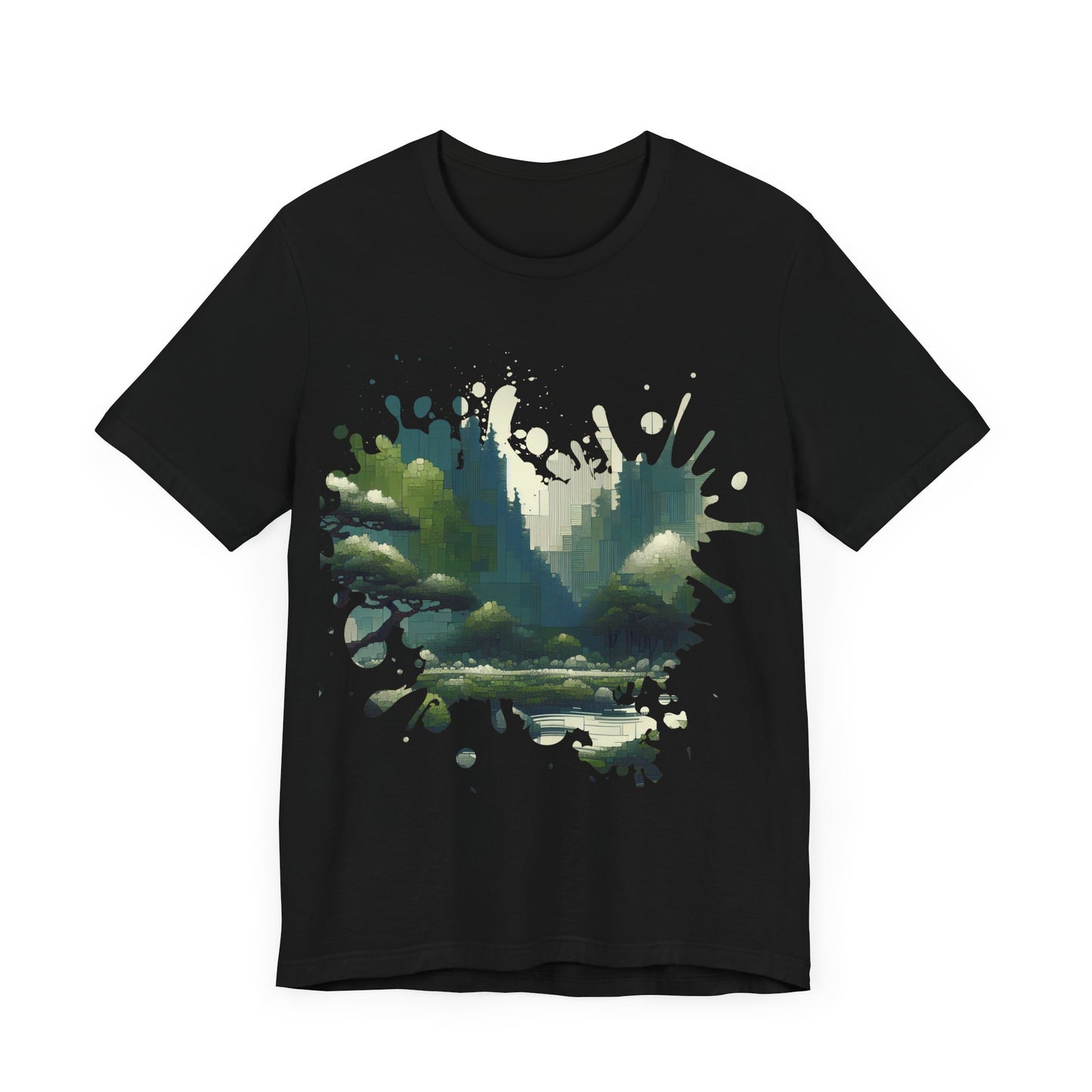 Pixelated Park at High Noon - Jersey Short Sleeve Tee