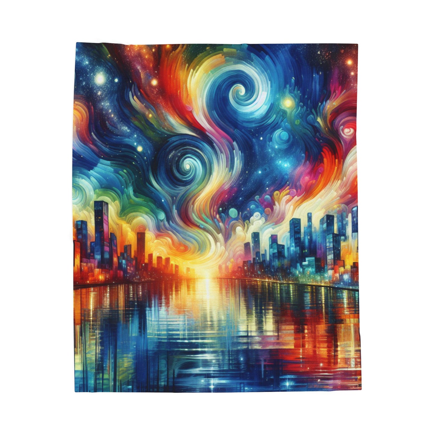 City Skyline Radiance - Plush Blanket