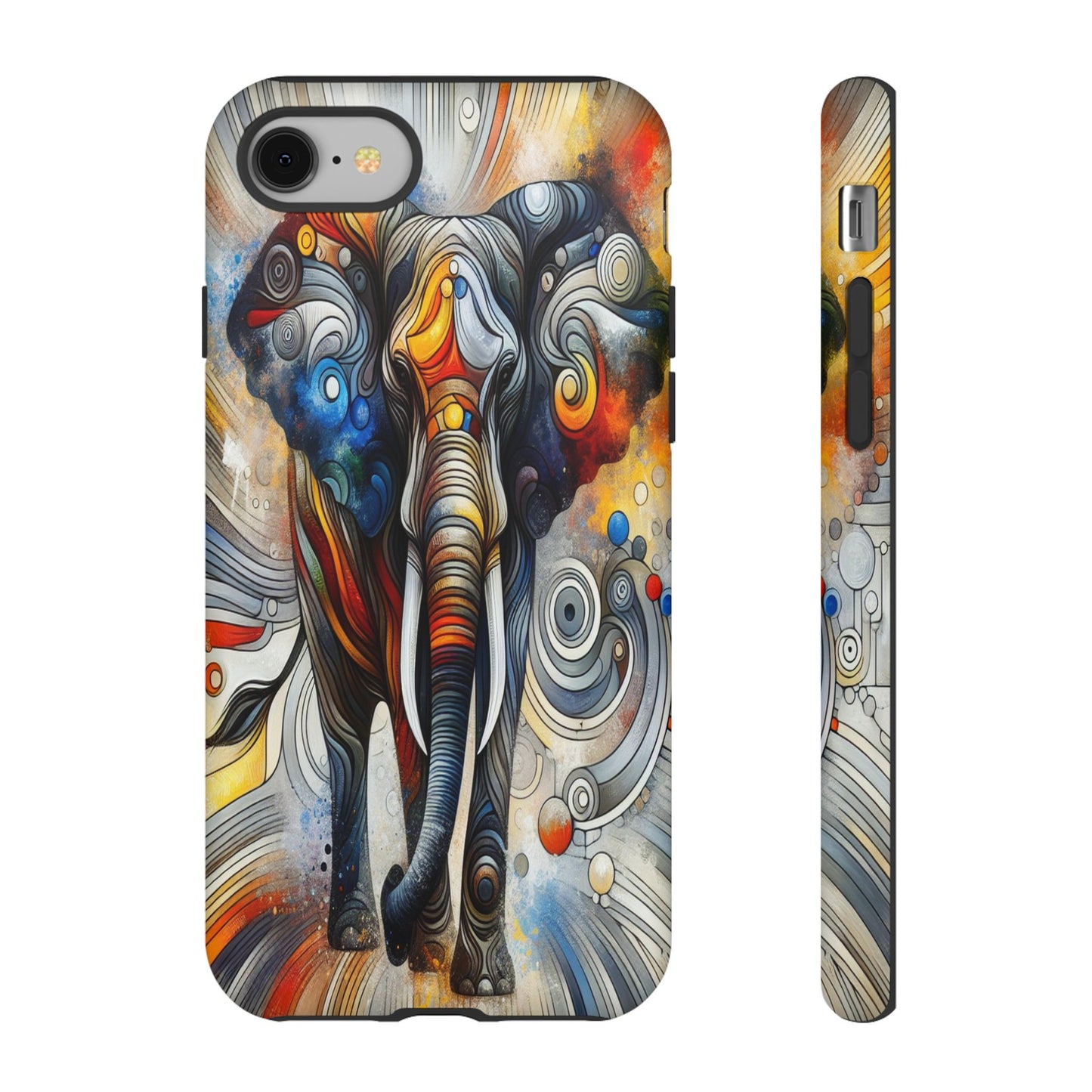 Protective Elephant in Swirling Colors Iphone Case Compatible With Iphone 16 15 14 - Phone Cover