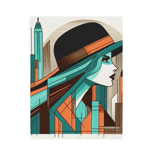 City Silhouette in Motion - Plush Blanket