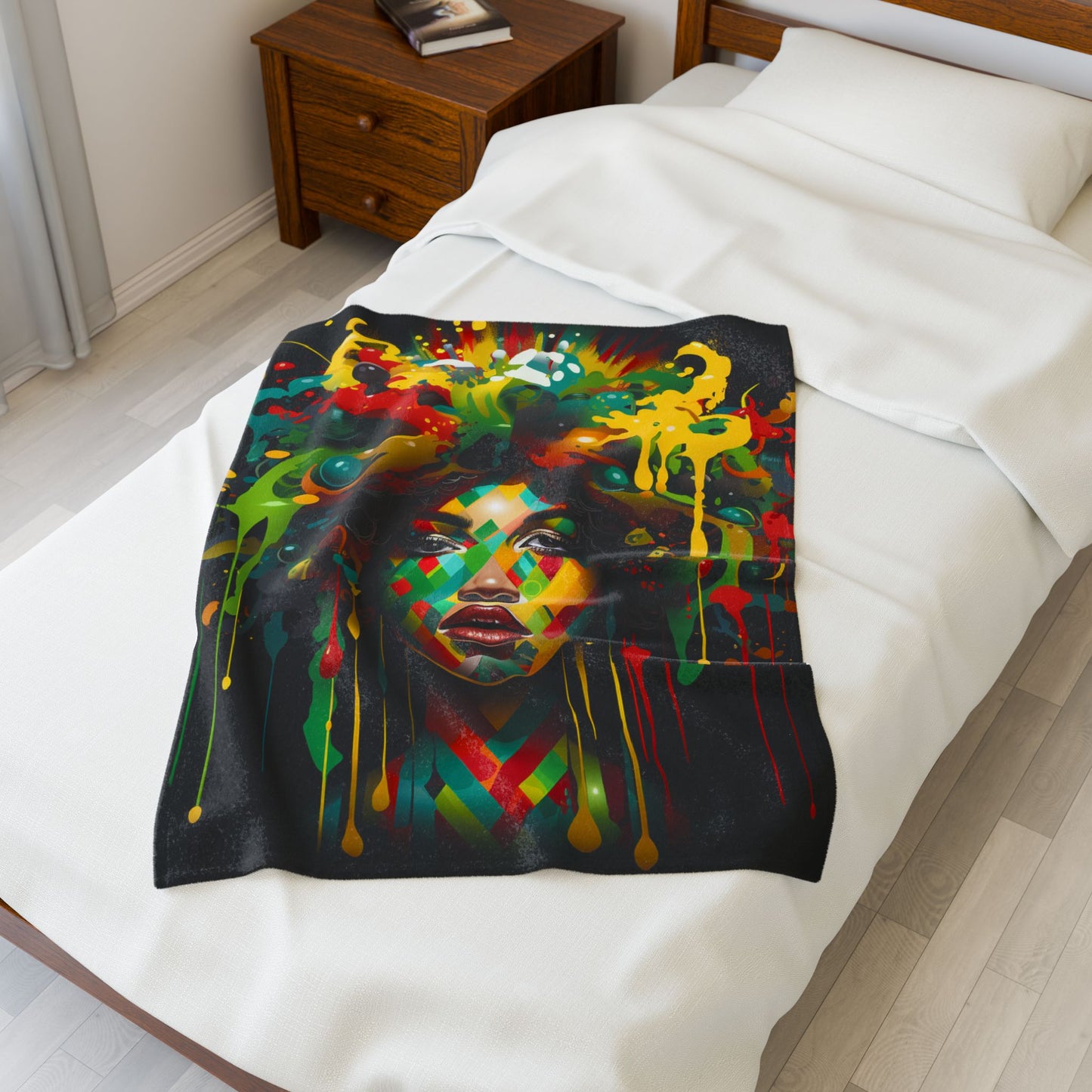 Colorful Essence Unleashed- Plush Blanket