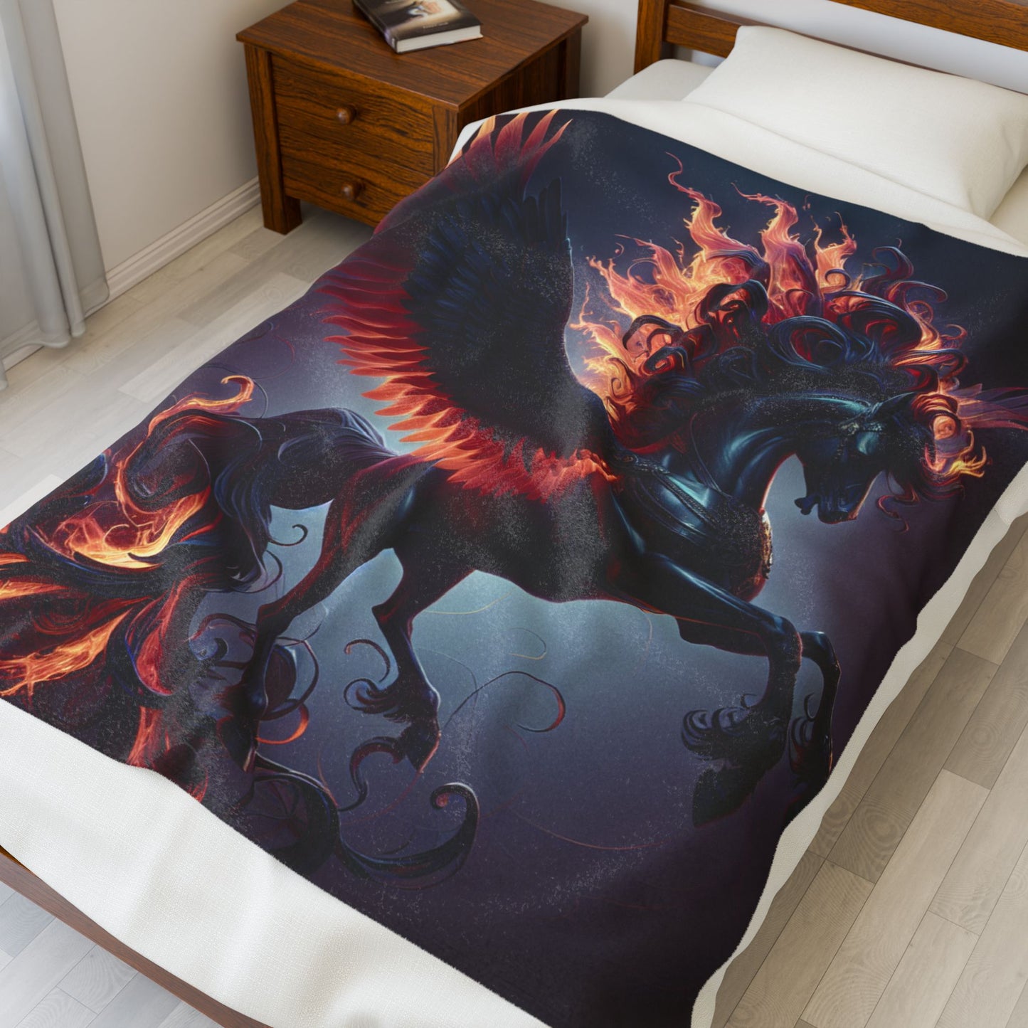 Fiery Pegasus Majesty- Plush Blanket
