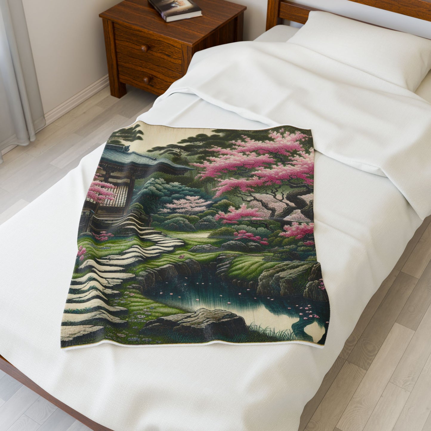 Zen Retreat in the Garden - Plush Blanket