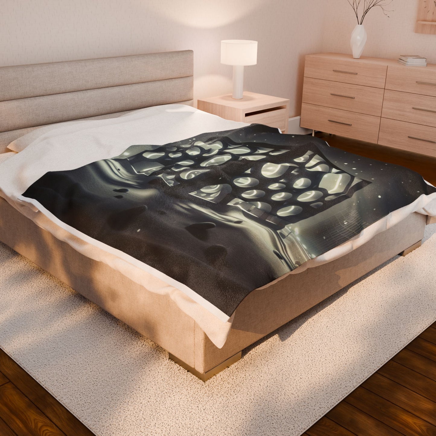 Illuminated Winter Cube Scene - Plush Blanket