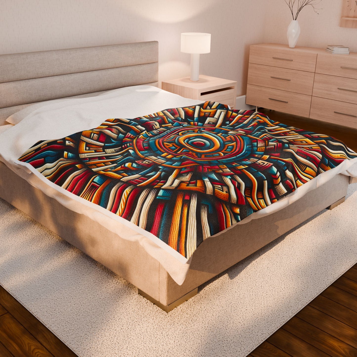 Radiant Mandala of Knowledge - Plush Blanket